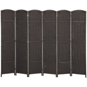 6-teiliger Raumteiler, faltbarer Paravent, Home Office, Braun