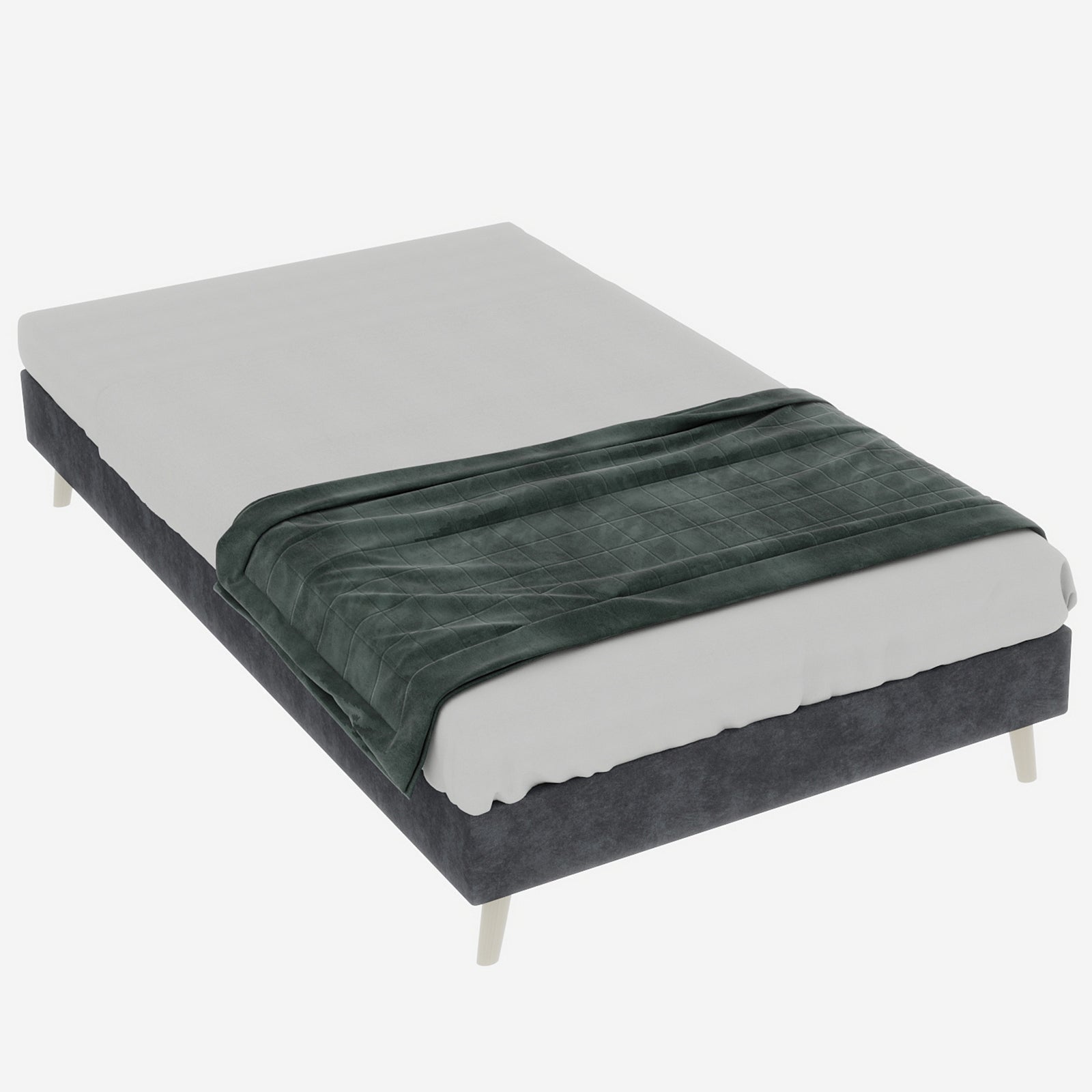 Bed Frame Modern Minimalist 90x200cm Low-Profile Dutch Velvet Grey