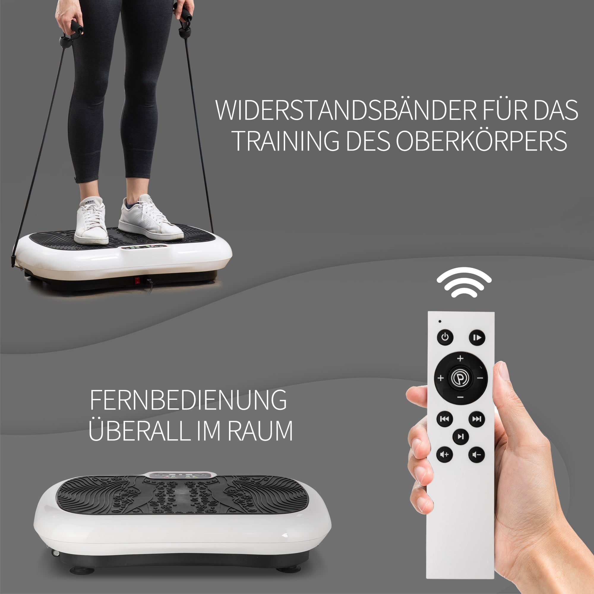 Vibration Plate, 99 Levels, 2 Fitness Bands, 200W
