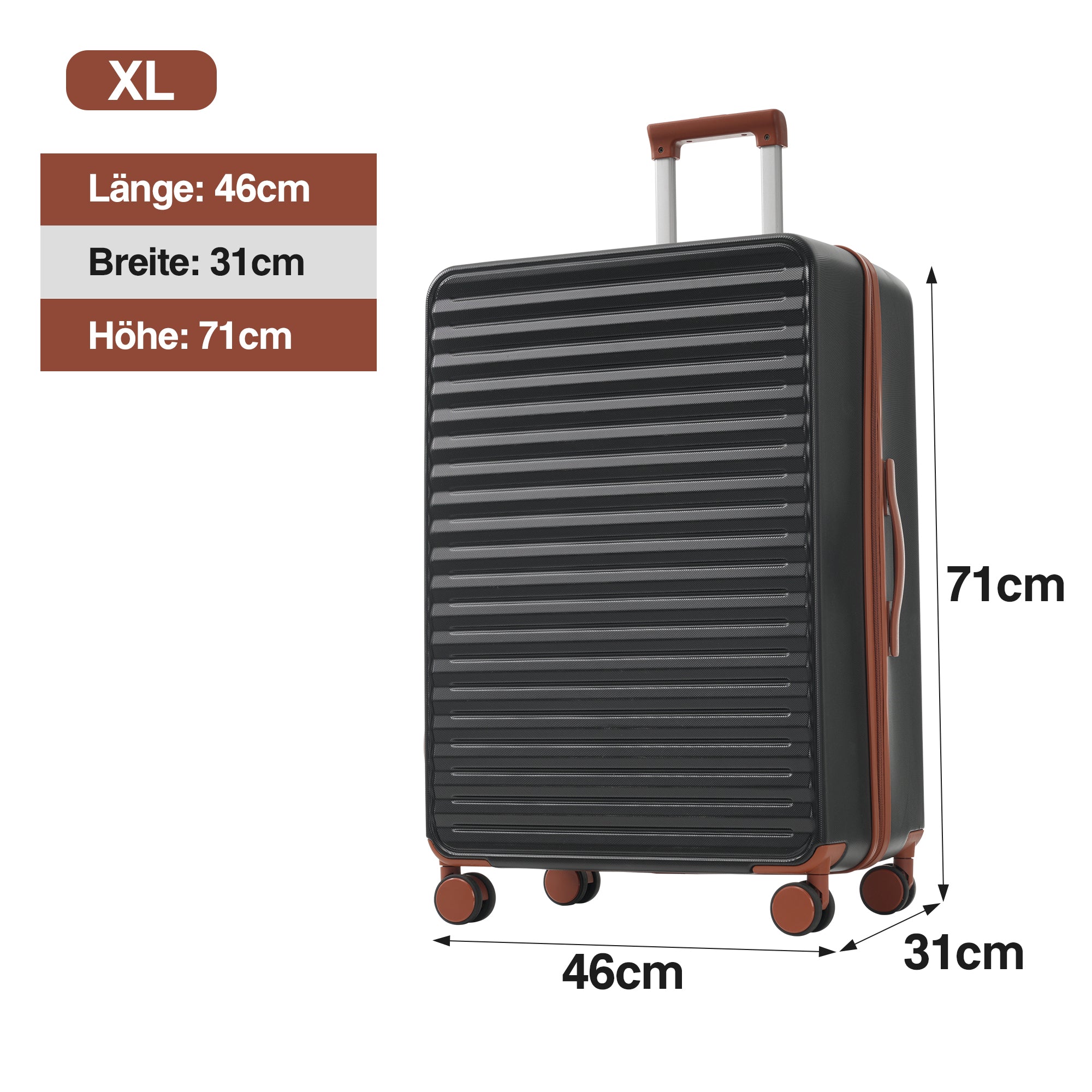 Three-piece Luggage Set – Front-Opening, Foldable Cup Holders, TSA Lock, 360° Wheels, ABS Material