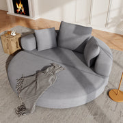 Multifunctional Sofa Bed, Fold-Out Oval Couch (173x176cm), Corduroy