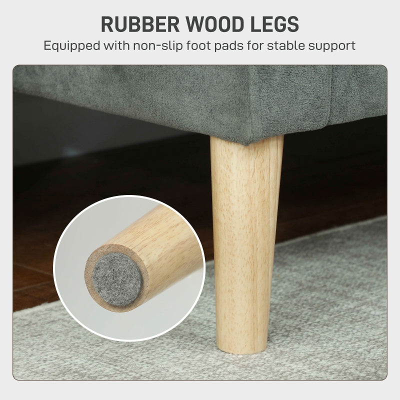 Two-Seater Sofa Velvet-Feel Grey