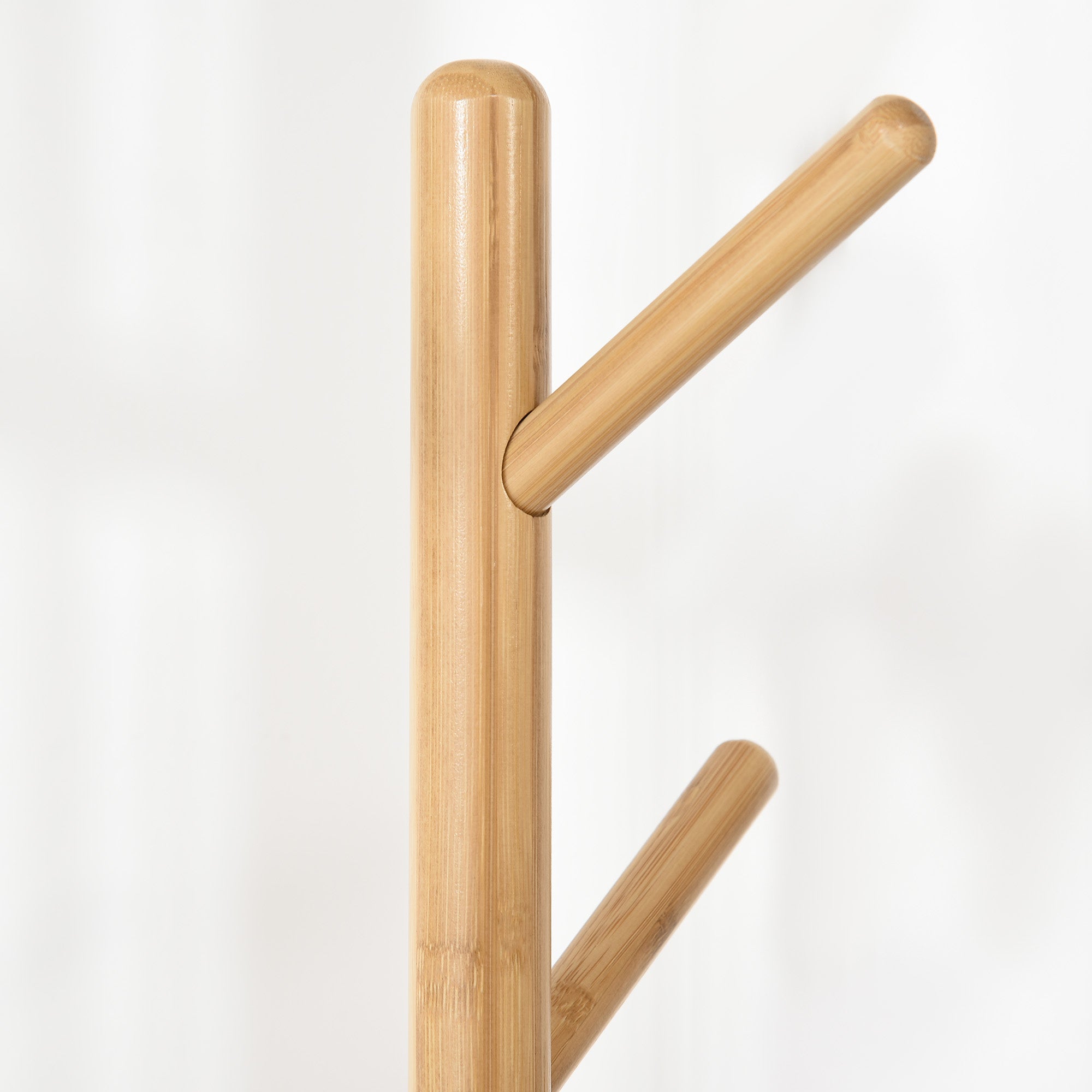 Garderobenständer, 5 Haken, Beistelltisch, 171cm, Naturweiß