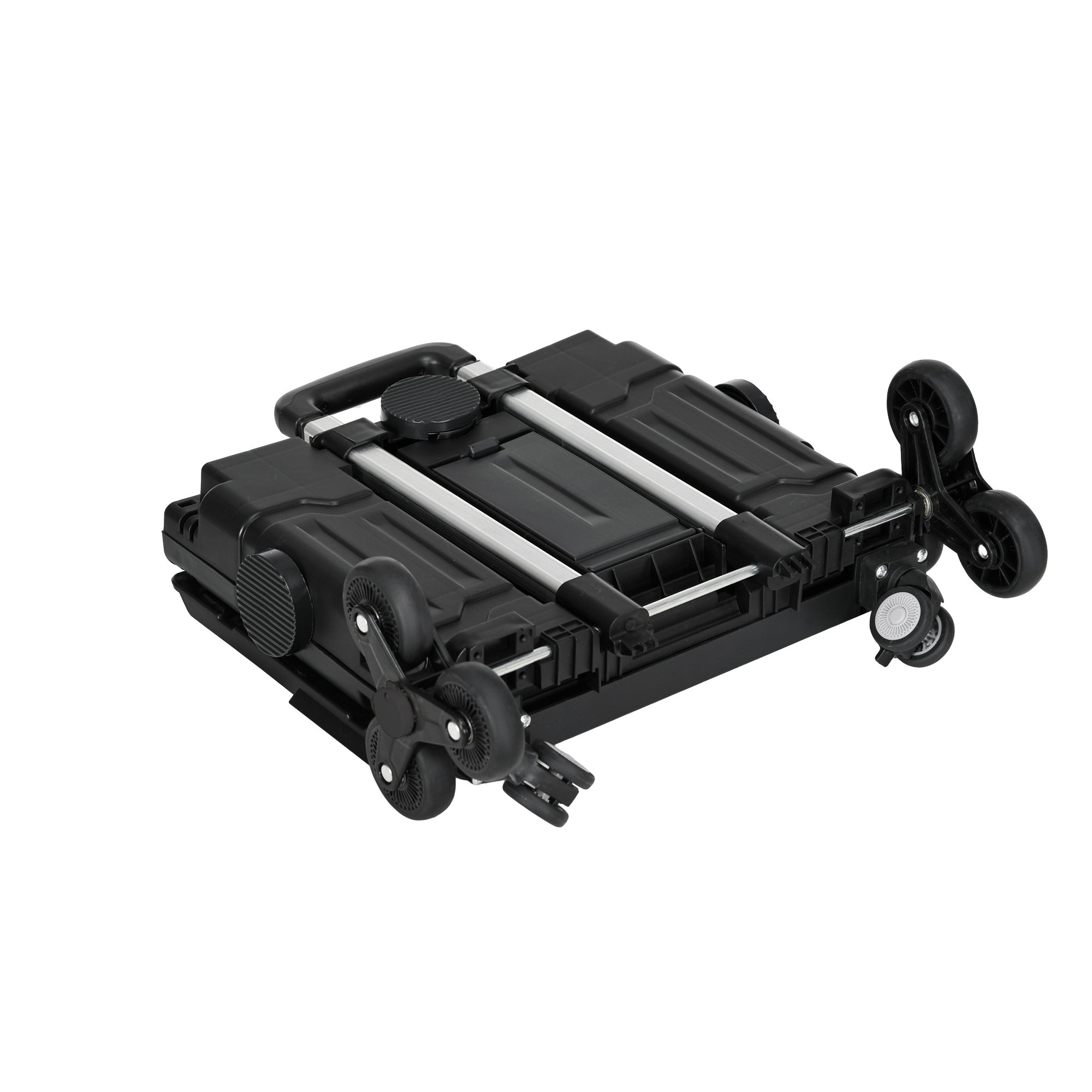Foldable shopping trolley, 80 kg portable, adjustable handle, stair climber, with lid