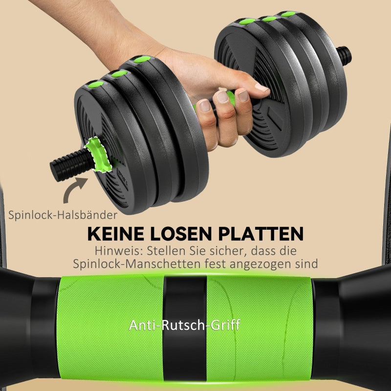 Adjustable Dumbbell Set 25 kg, Barbell Weight Training Set, Steel/Iron