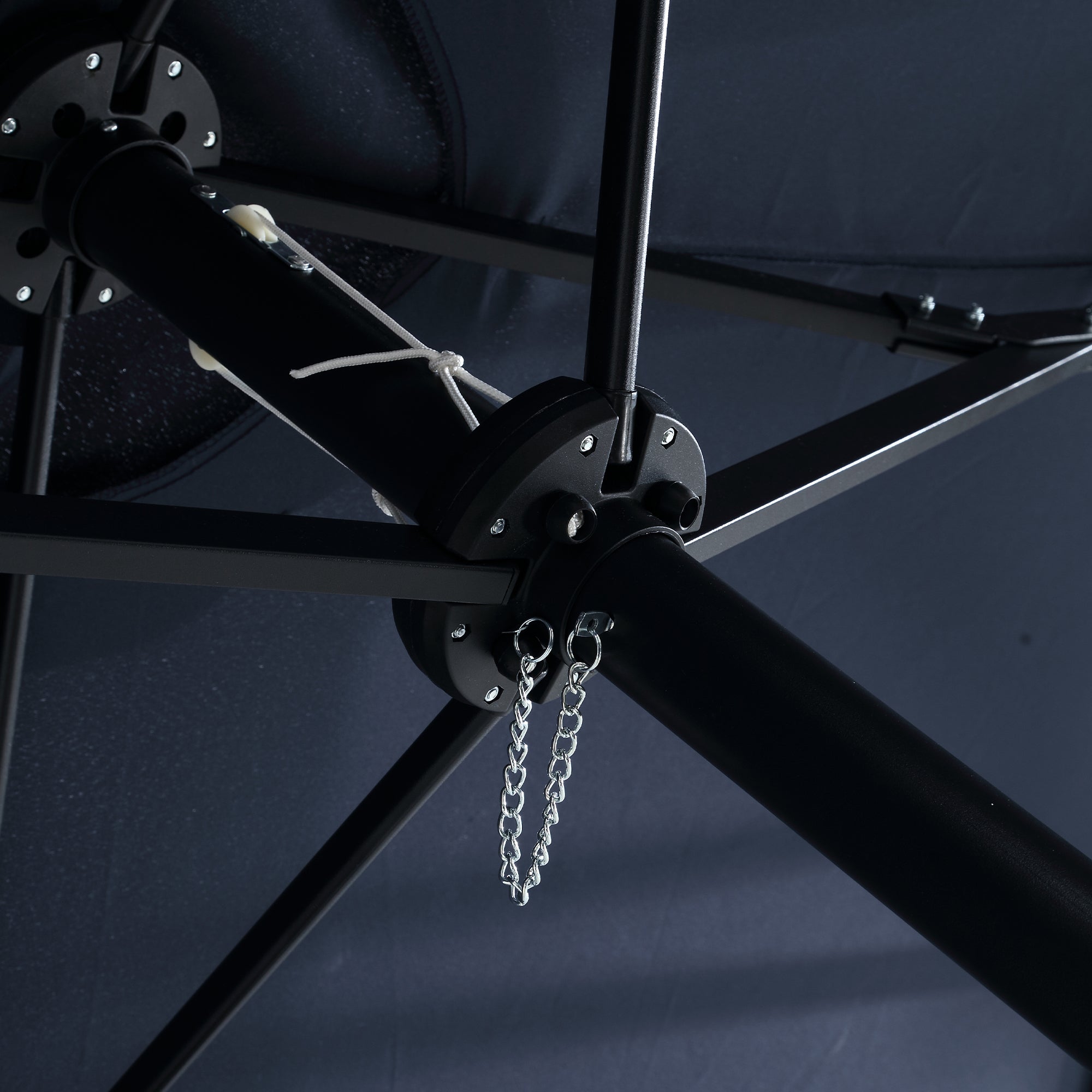 14.8 Ft Double Sided Outdoor Umbrella, Rectangular Large with Crank, Navy Blue