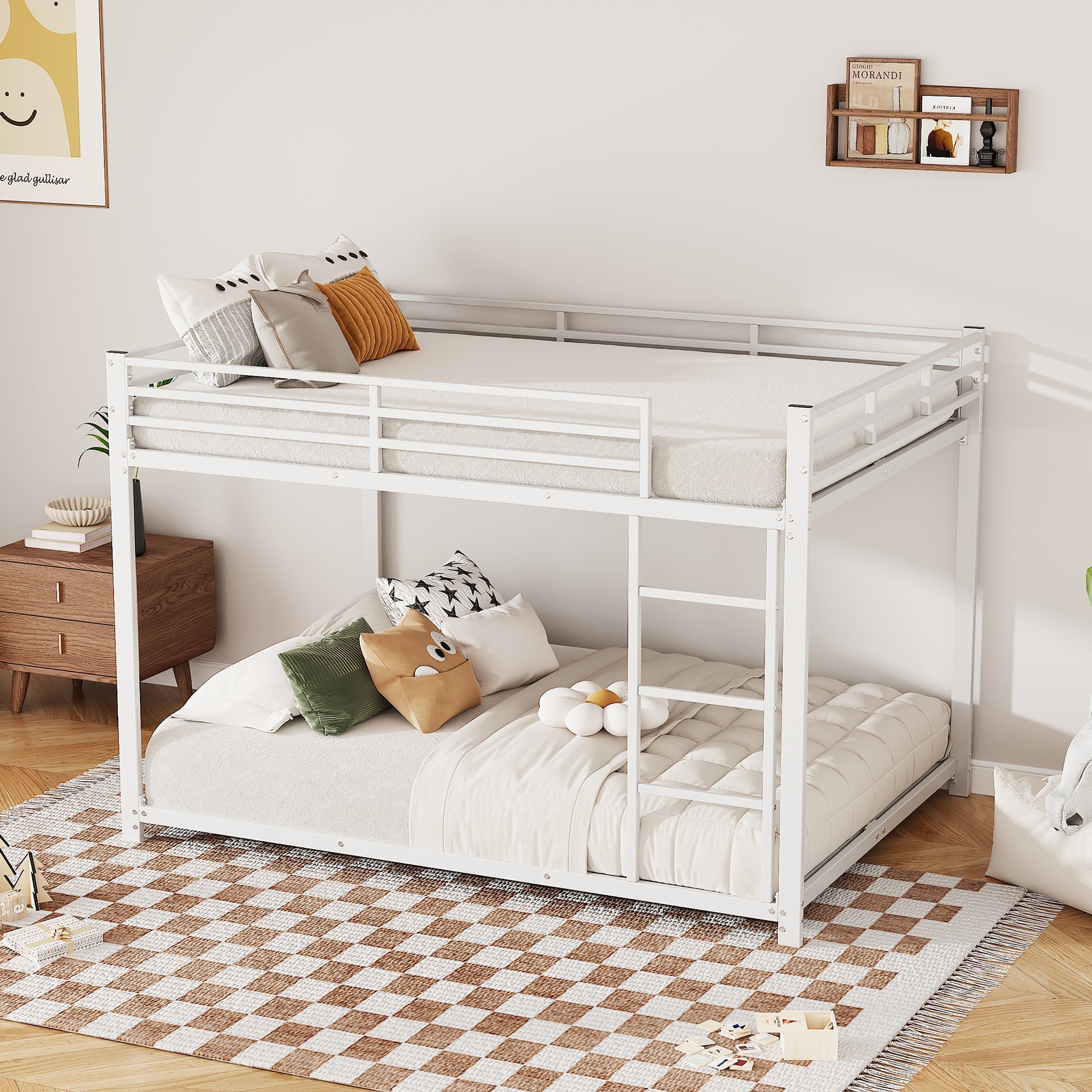 Bunk Bed 140x200cm Classic Iron Frame - White