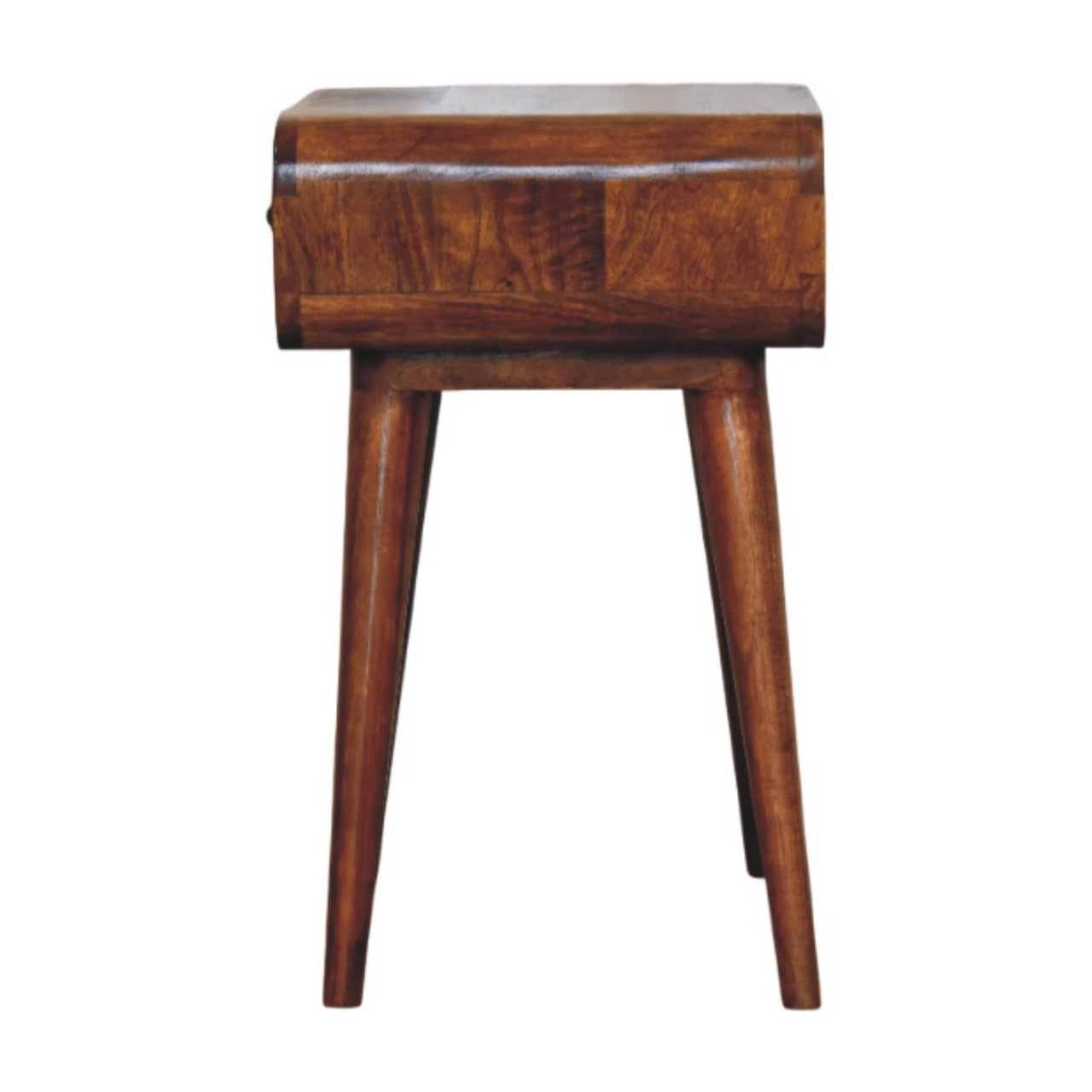 Solid Wood Avora Chestnut Nightstand with 1 drawer, Dark Brown