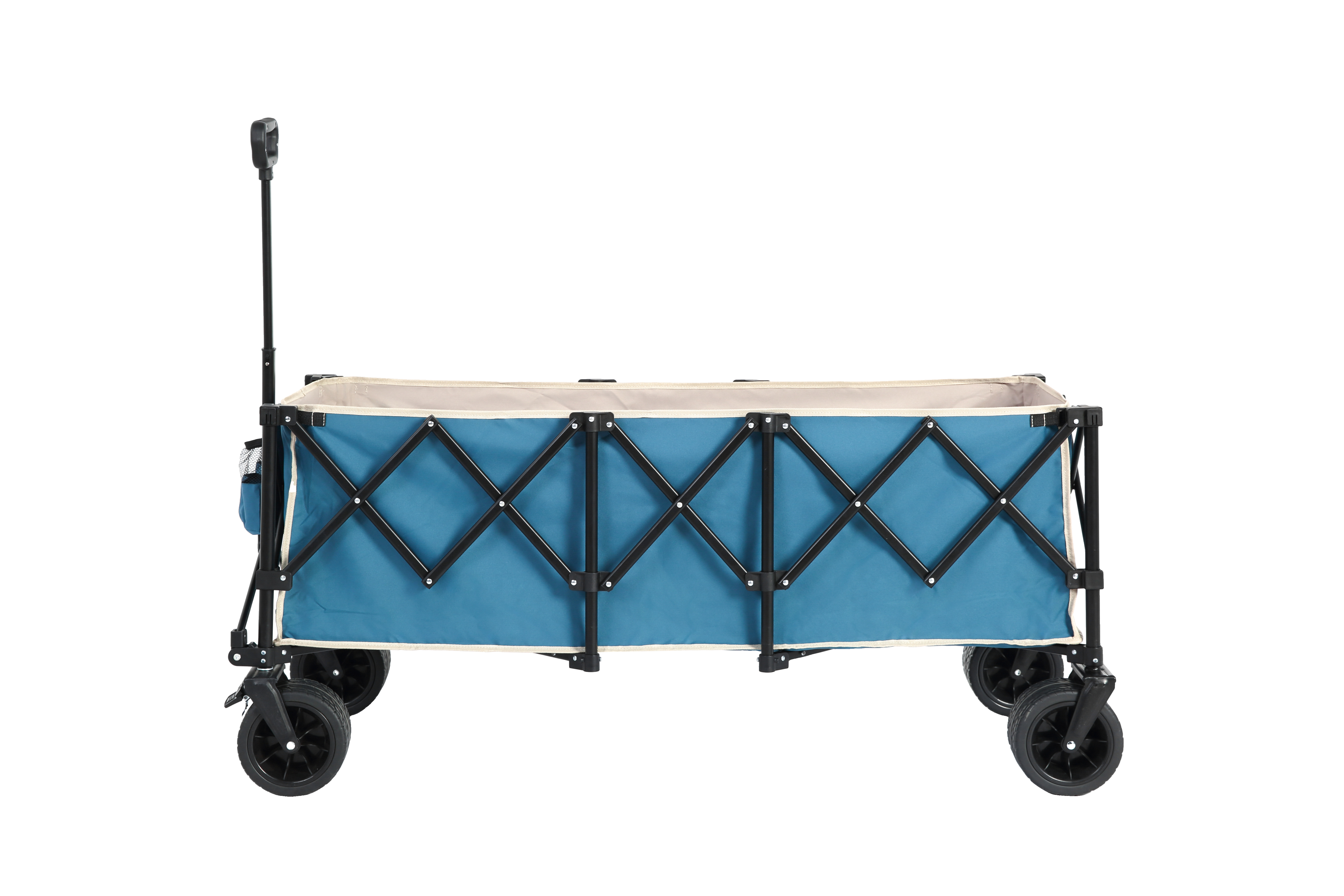 Foldable Extended Wagon, 220lbs Capacity, 300L Utility Garden Cart, All-Terrain Wheels, Blue