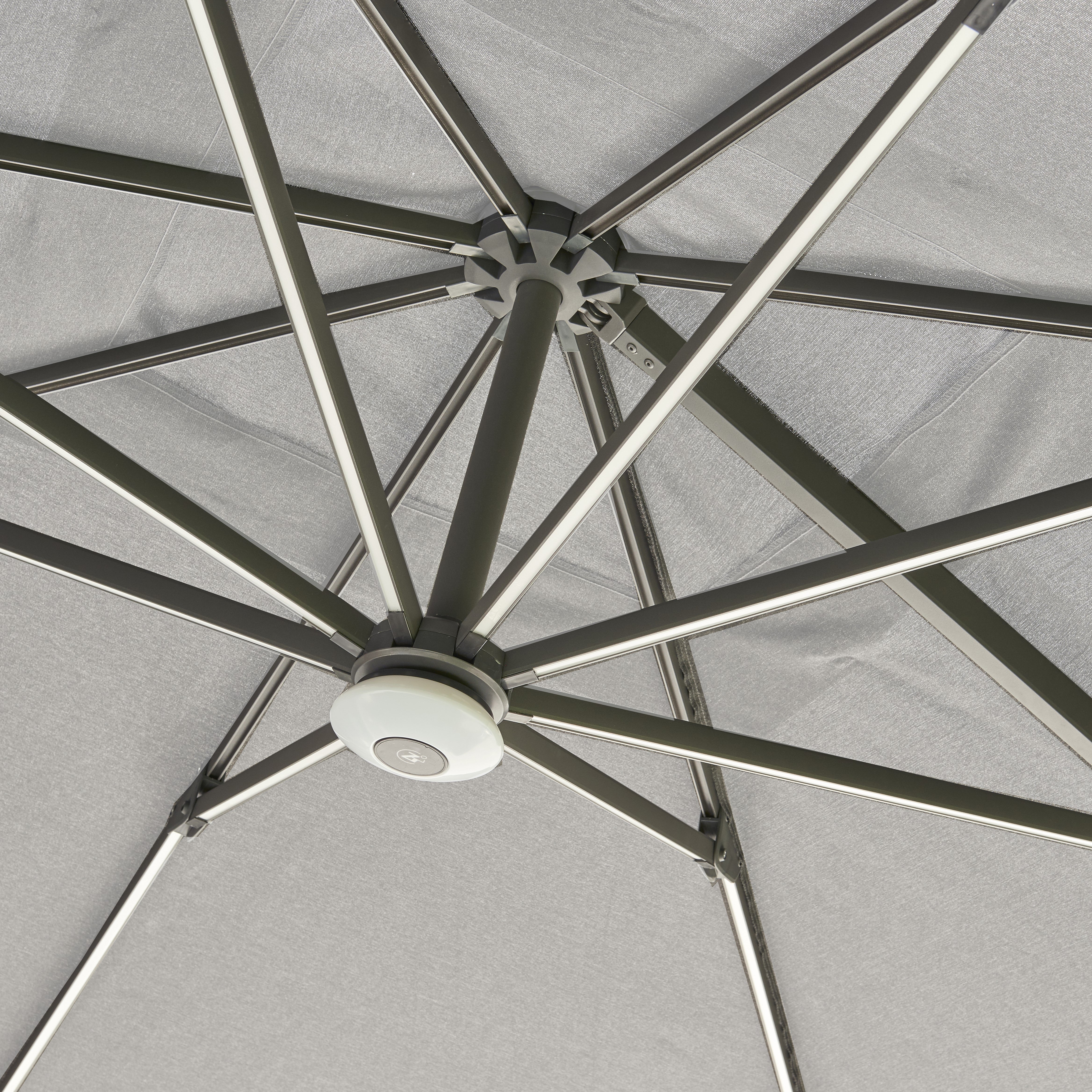 Royce - Ambassador LED Cantilever Parasol with Novasun™ Soft Grey Canopy