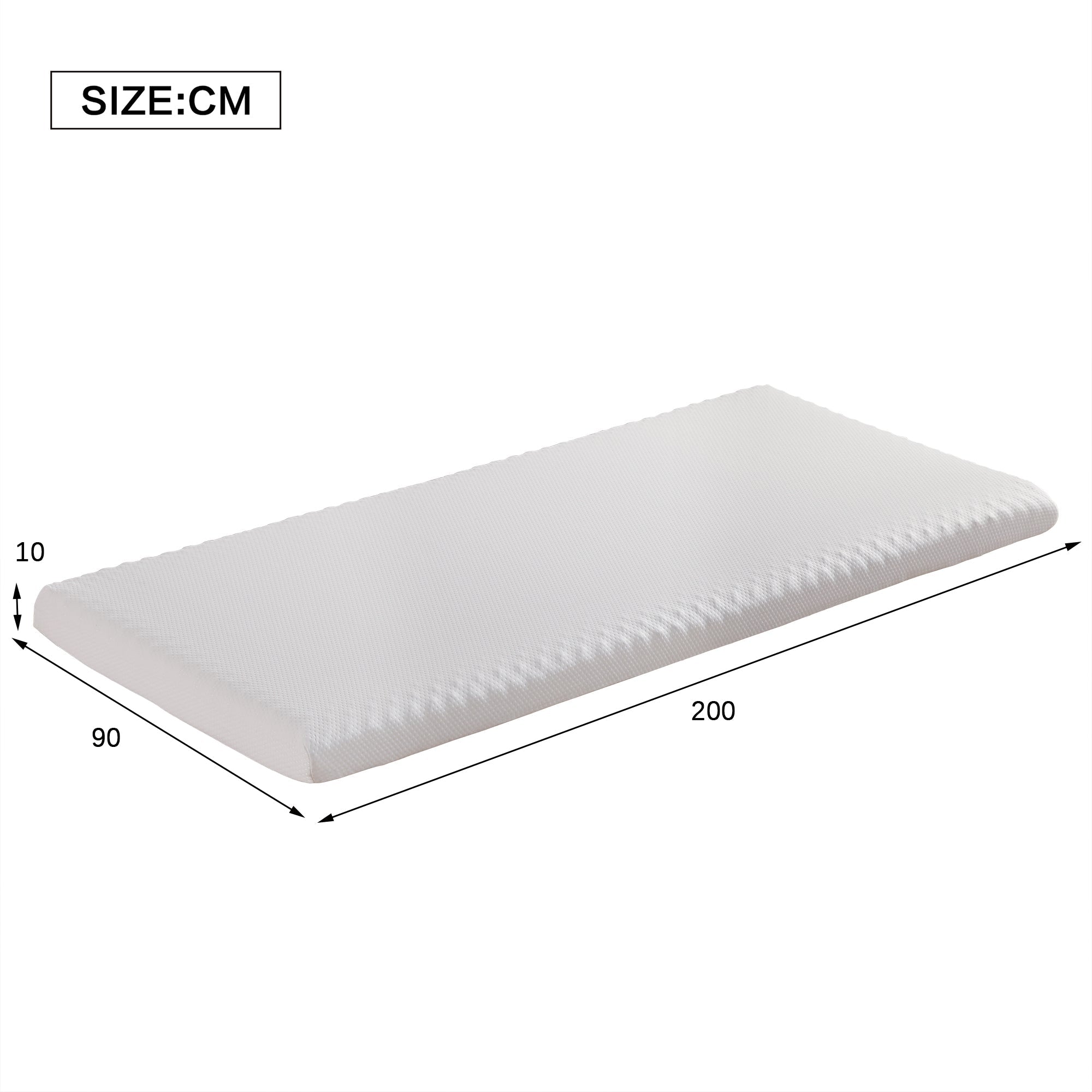 Mattress Honeycomb Bamboo Charcoal Sponge H3 90x200cm, White/Grey Fabric