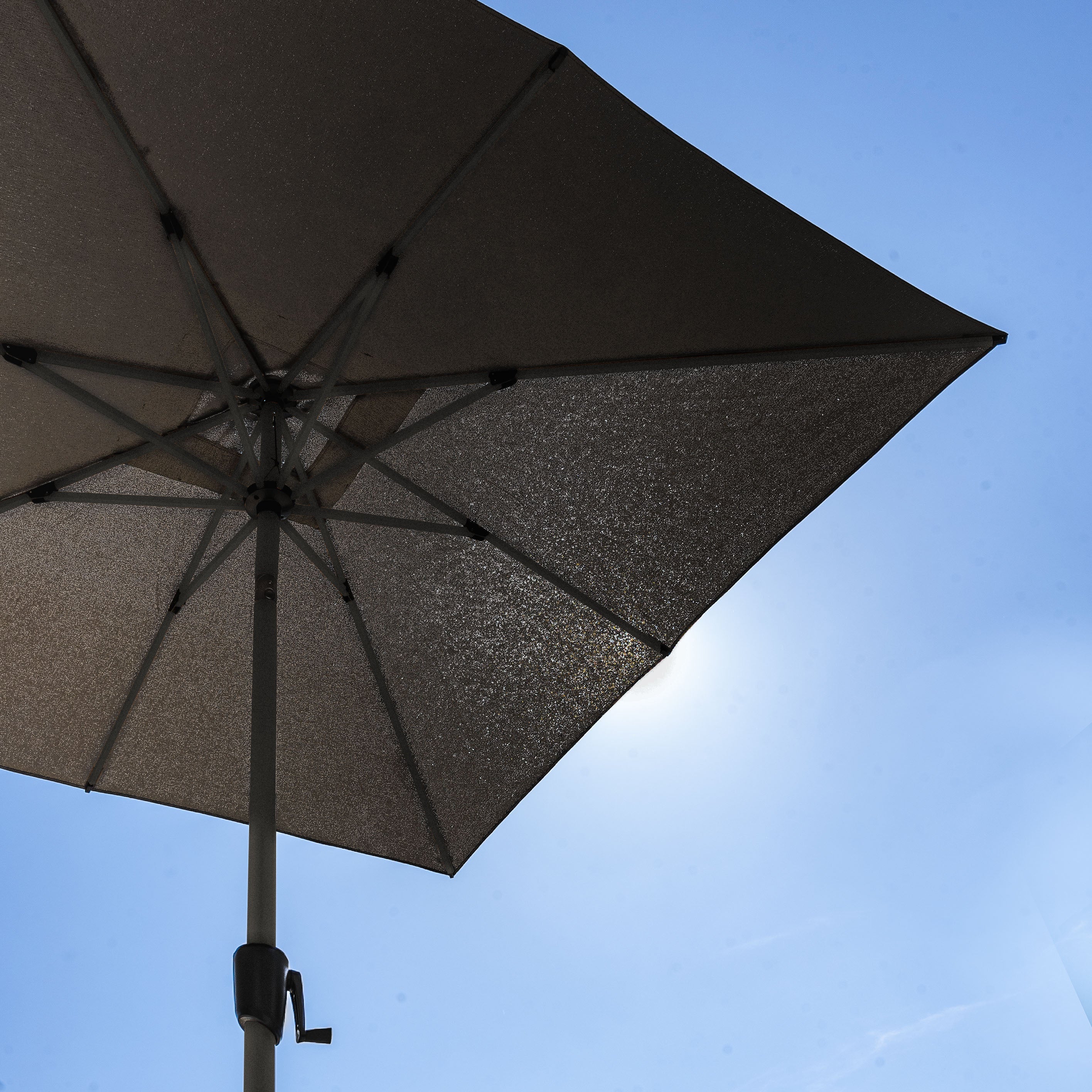 Royce - Premium 2.5m Square LED Parasol with Novasun™ Carbon Canopy & Cover - Anthracite Frame