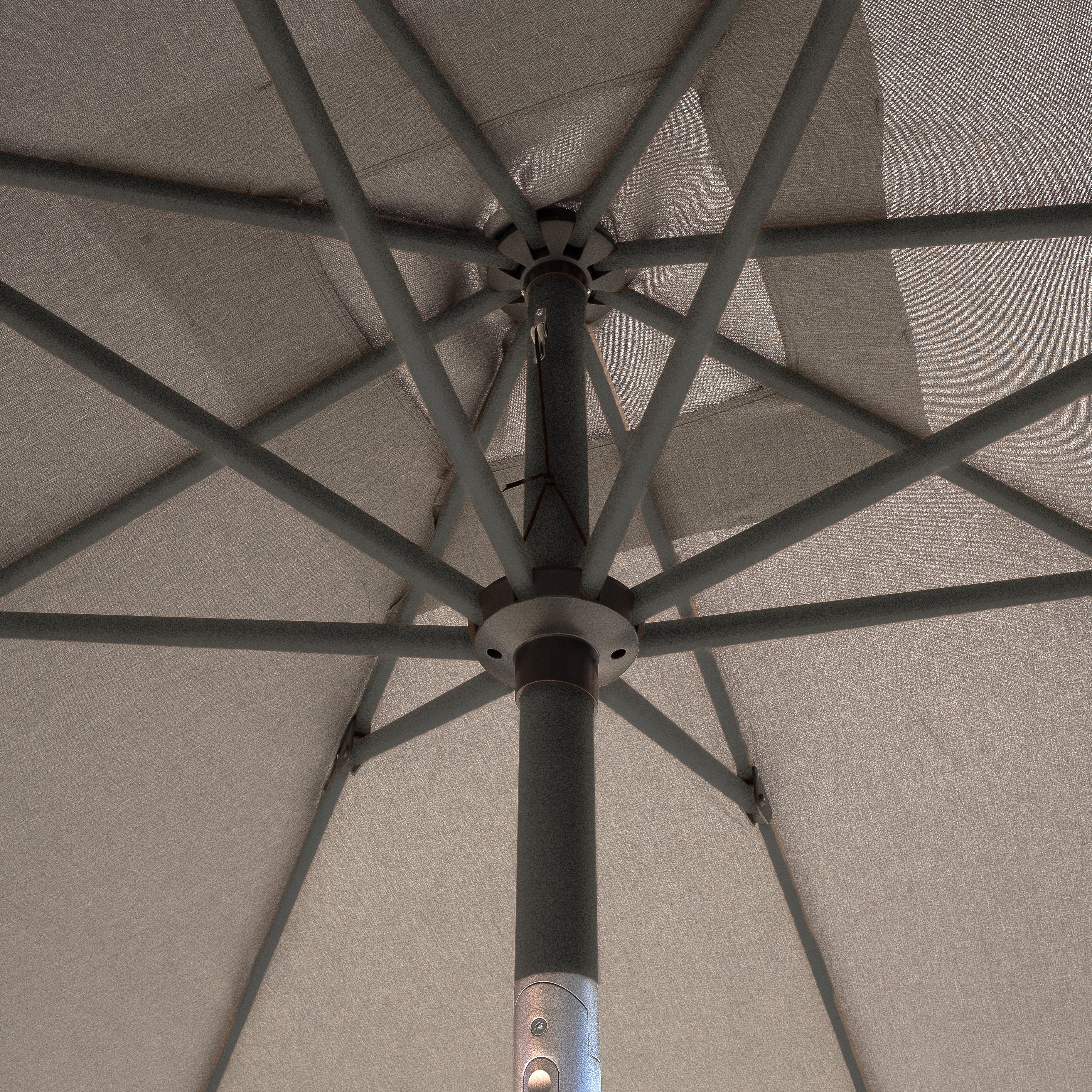 Royce - Premium 2.5m Square LED Parasol with Novasun™ Smoke Grey Canopy & Cover (Anthracite Frame)