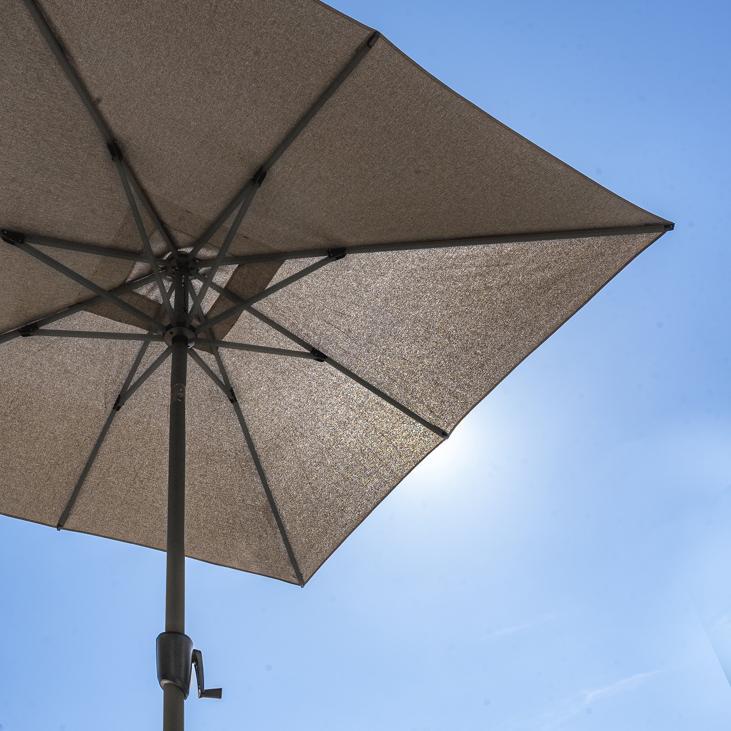 Royce - Premium 2.5m Square LED Parasol with Novasun™ Smoke Grey Canopy & Cover (Anthracite Frame)