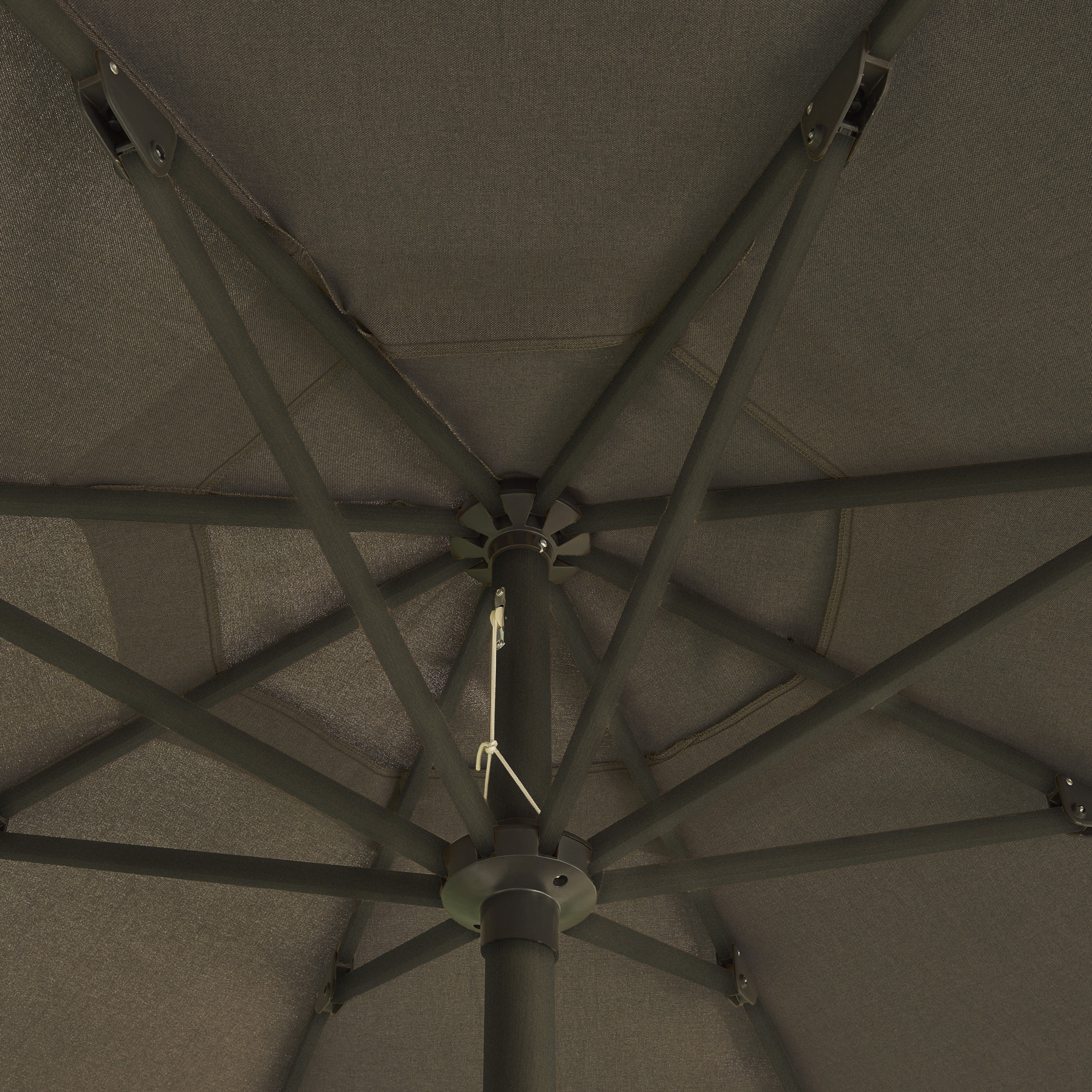 Royce - Premium 3m Round LED Parasol with Novasun™ Smoke Grey Canopy & Cover (Anthracite Frame)