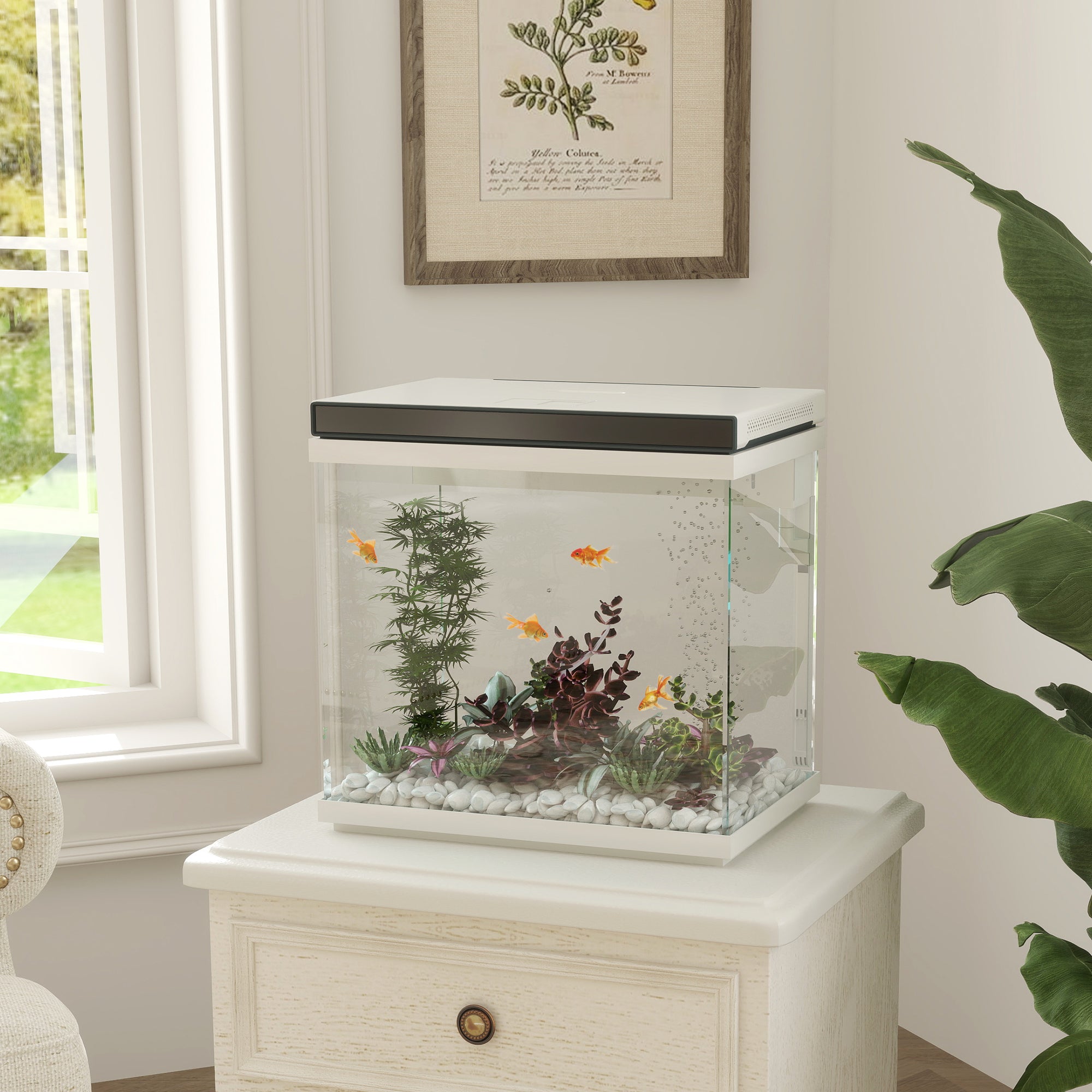 Aquarium 26 Liter, Filter, LED-Beleuchtung, Wasserpumpe, Klarglas
