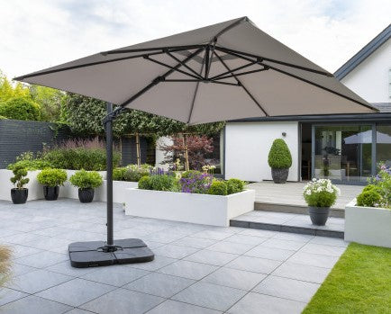 Royce - Executive Standard Cantilever Parasol with Night Cover (Soft Grey)