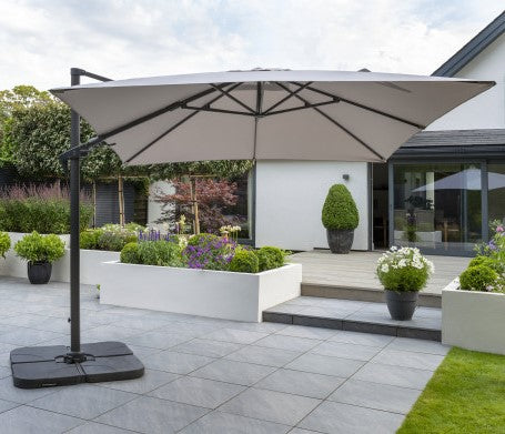 Royce - Executive Standard Cantilever Parasol with Night Cover (Soft Grey)