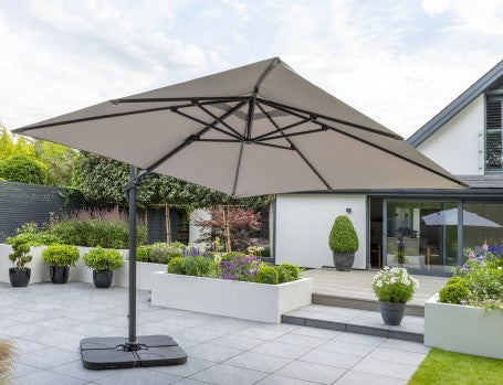 Royce - Executive Standard Cantilever Parasol with Night Cover (Soft Grey)