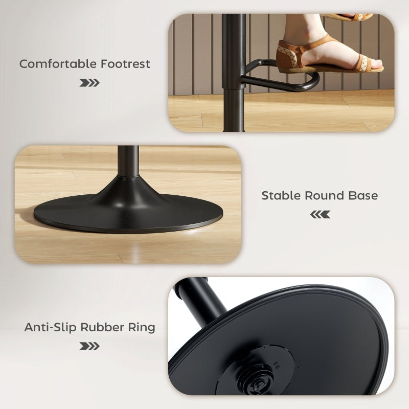 Bar Stools Set of Two Linen-Look Charcoal Grey