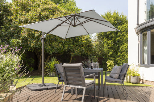Royce - Junior 2.5m Square Cantilever Parasol (Soft Grey)