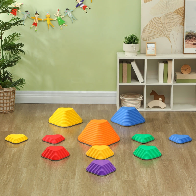 Balance Stepping Stones, 11-Piece Stackable and Non-Slip Set, Lightweight Multi-Color