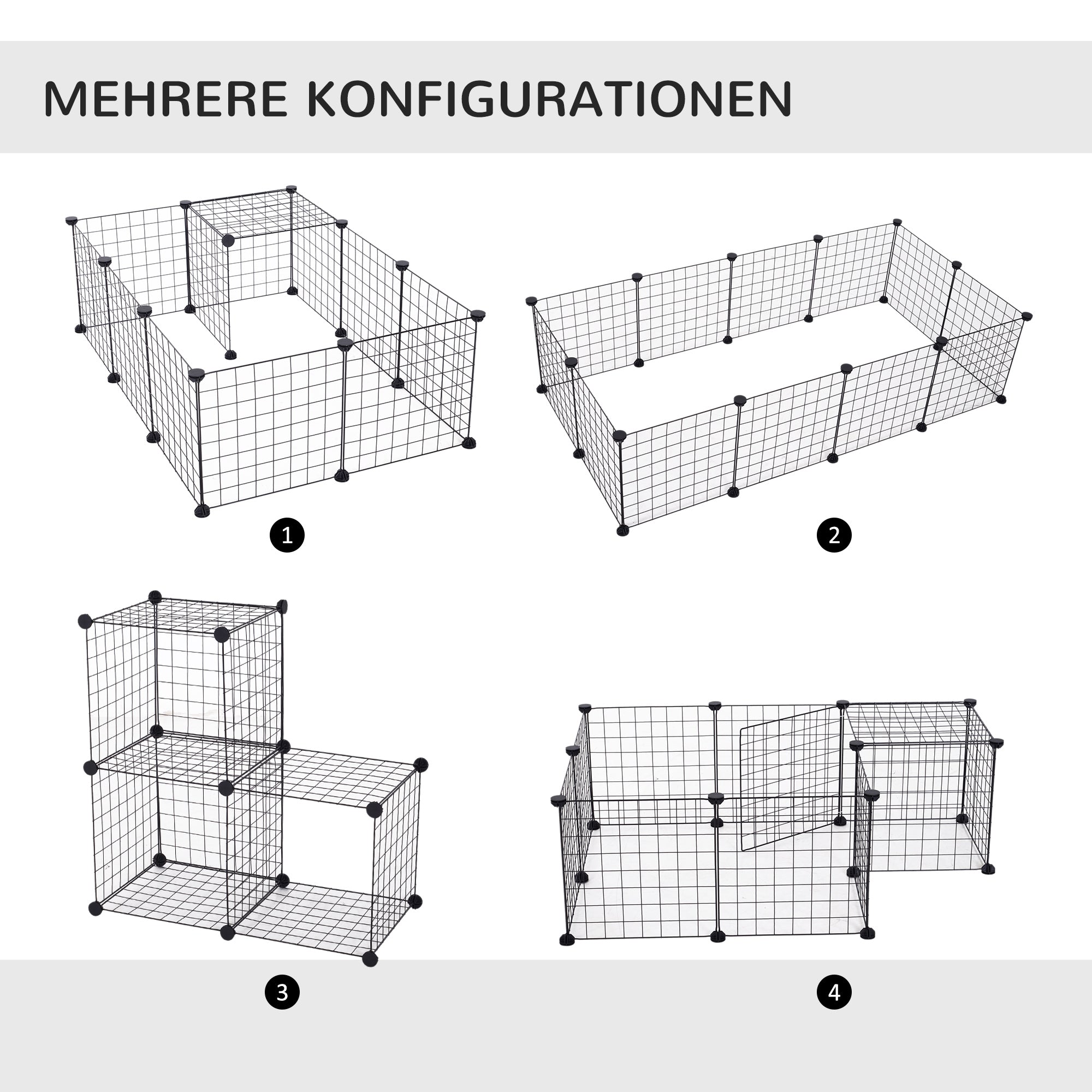 Small Animal Outdoor Enclosure, Flexible Metal Mesh, Black