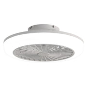 18-Zoll Geschlossener Deckenventilator ohne Rotorblätter, Licht, Fernbedienung, Unterputzmontage, Flachprofil, Weiß