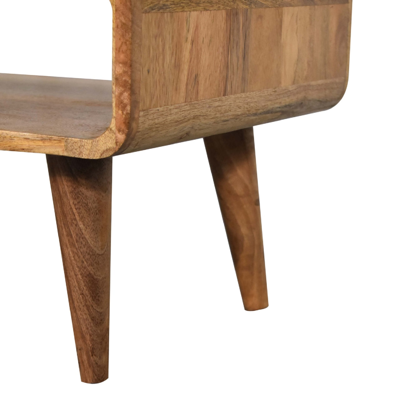 Solid Wood Media Unit, Open Storage, Oak-ish Brown