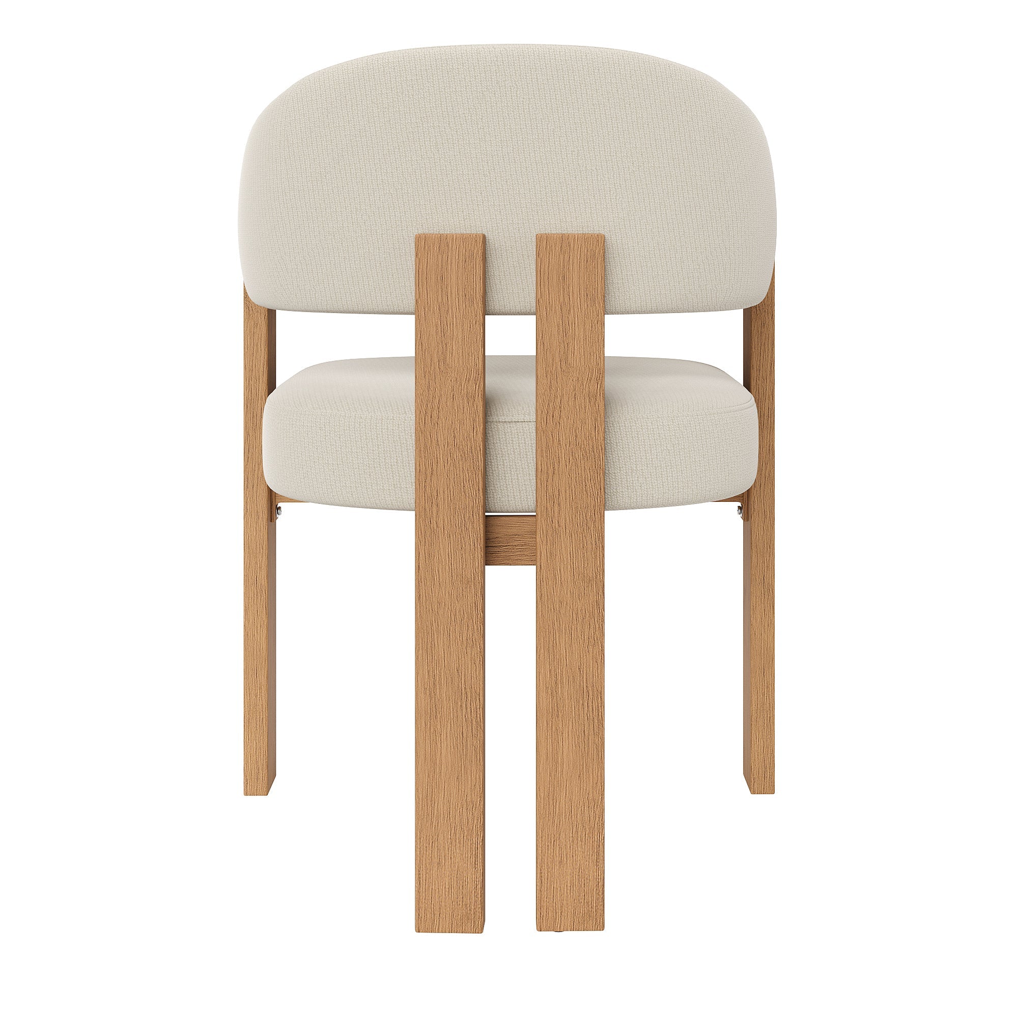 Ergonomic Dining Chair, Thick Padding and Iron Legs, Set of 4, Wood Look