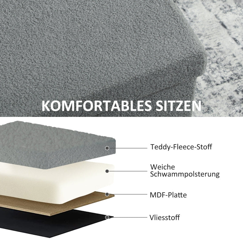 Storage Ottoman Bench Upholstered with Storage & Lid - Dark Grey