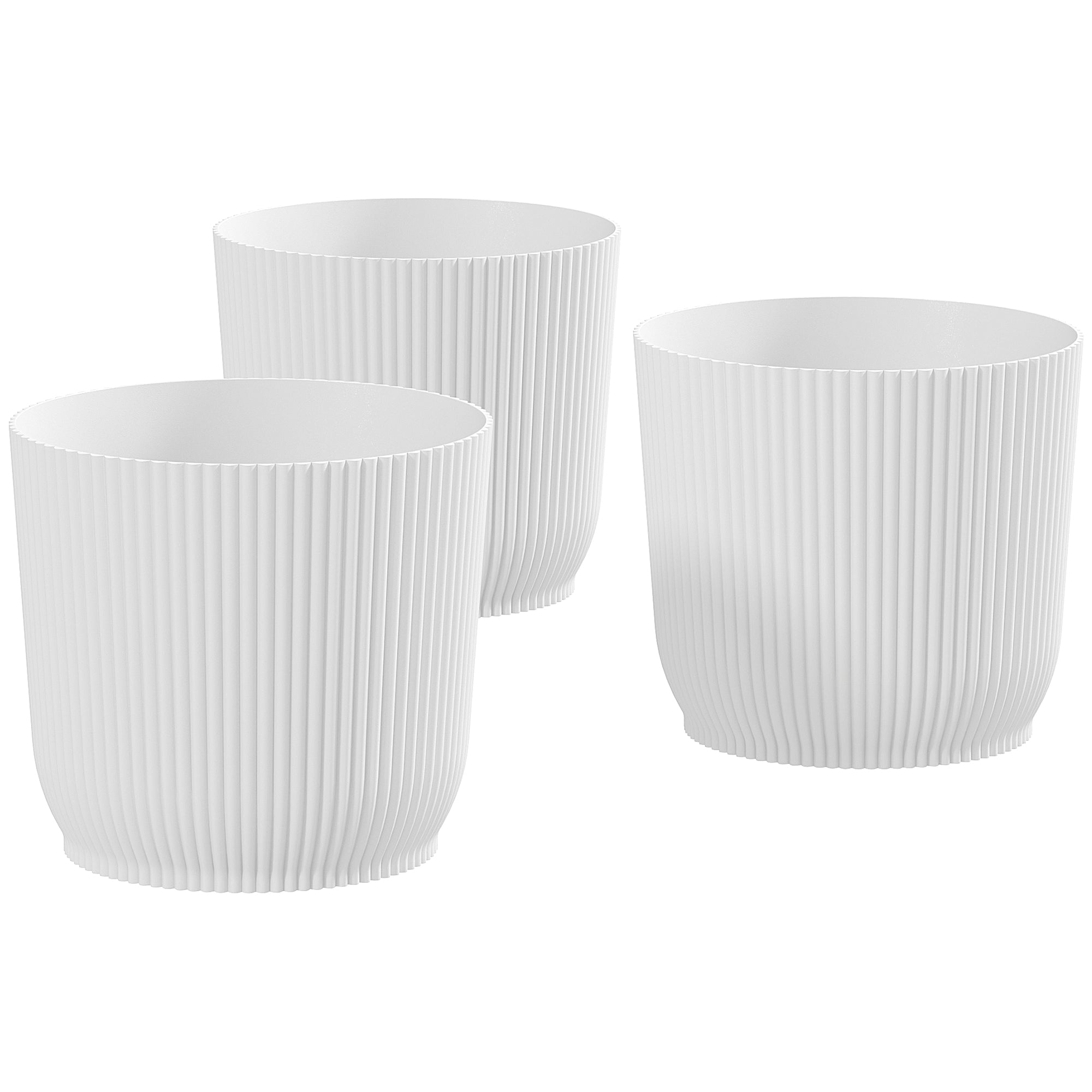 Planters, Set of Three Ф22cm, White