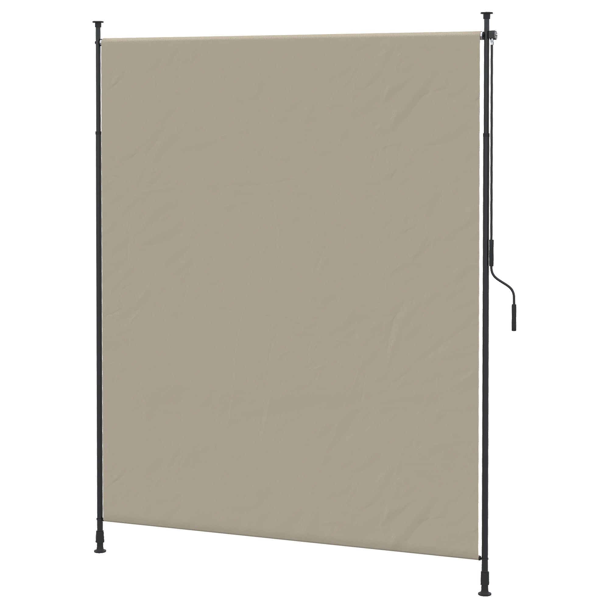 Vertical Awning 200 x 292 cm Retractable Sunshade Windbreak, Aluminum Sand