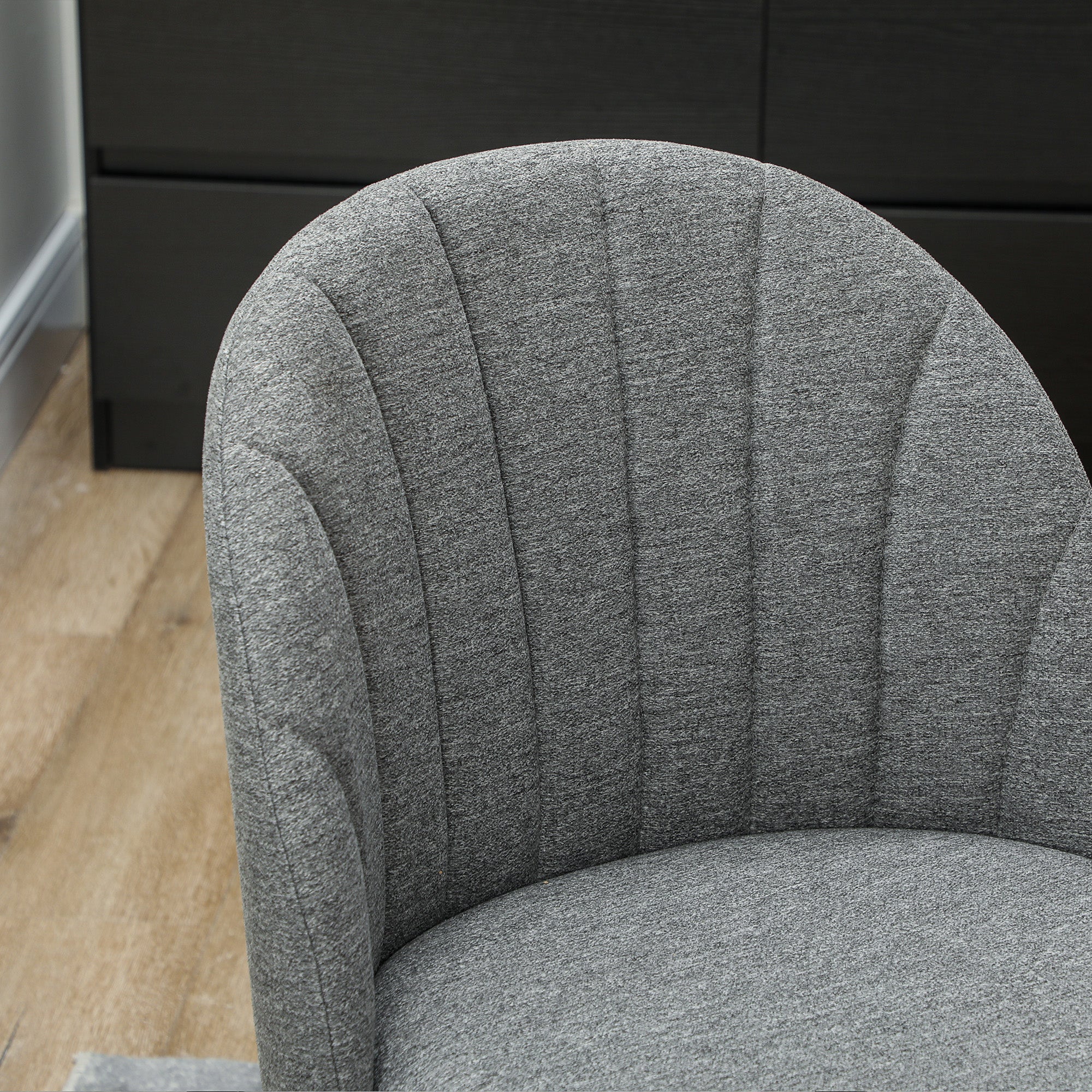 Dining Chairs Set of 2, Modern Upholstered Shell Back Metal Legs Padded Seat, Grey