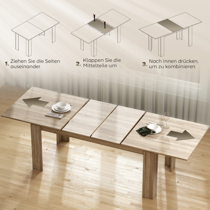 Extendable Dining Table Expandable 180-260cm 6-10 Seater Wood