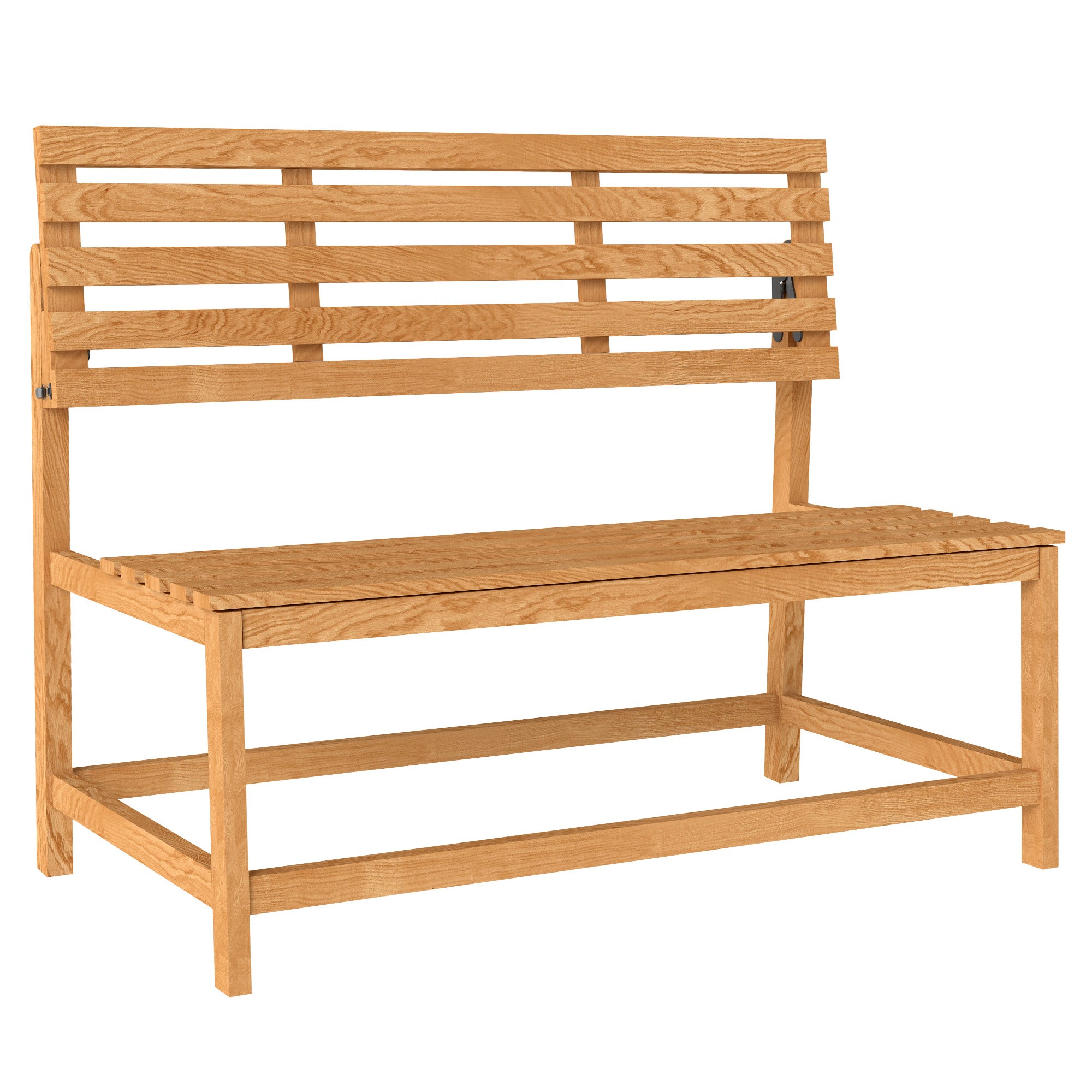 2-seater Garden Bench, Weatherproof Convertible, Teak Wood
