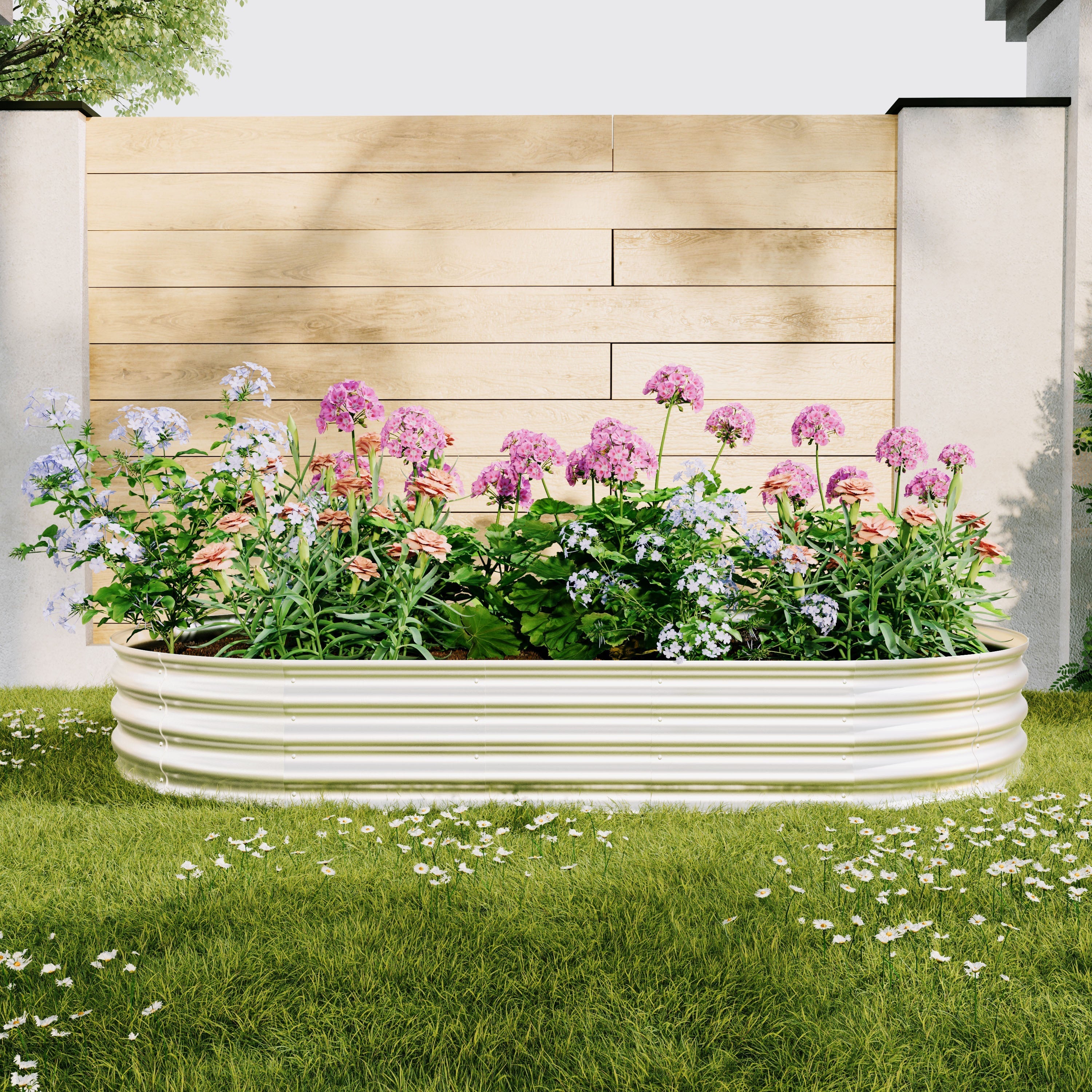 Raised Garden Bed Kit, Galvanized Heavy Duty 2pcs 8x4x1ft, Metal
