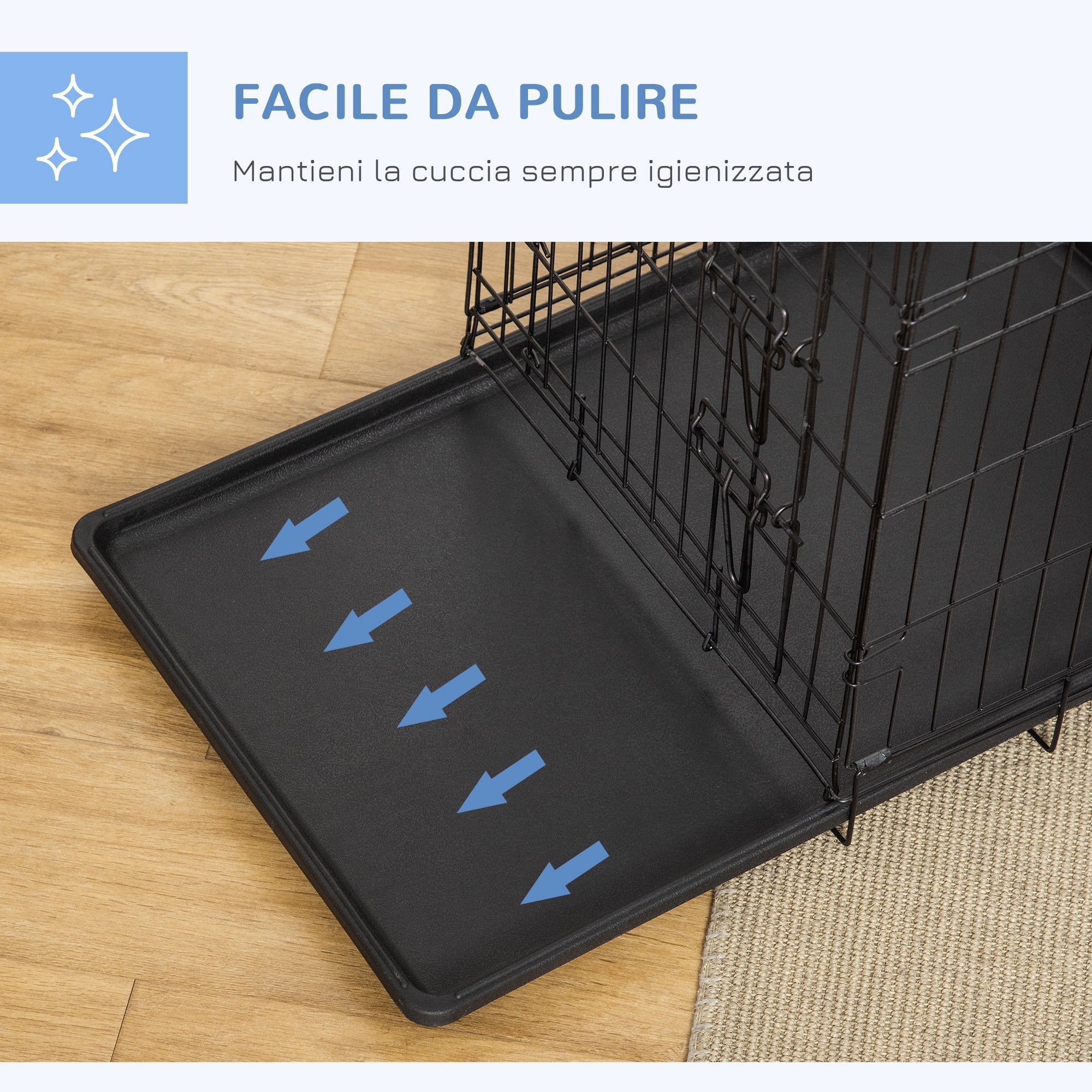 Dog Crate Transport Box, Foldable Metal, Black