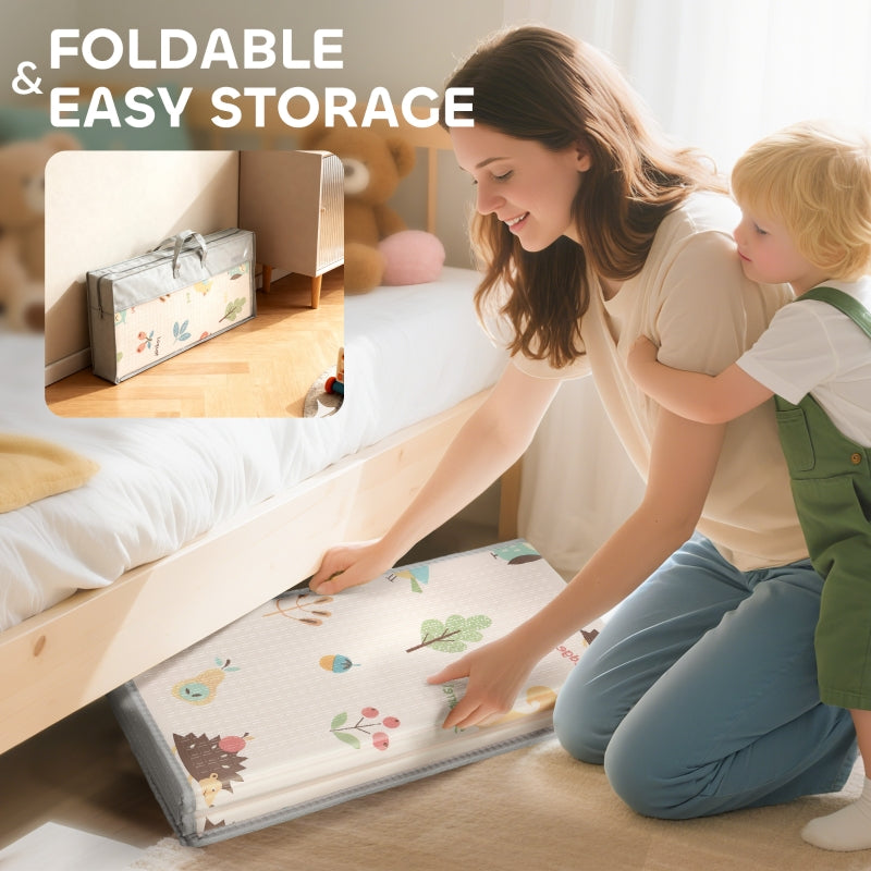 Foldable Baby Play Mat Double-Sided Reversible Foam Soft Crawling Mat, Multicolor Plastic