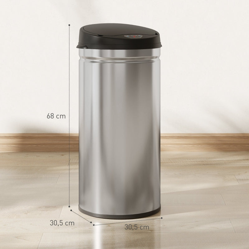 Touchless Sensor Waste Bin 42L Soft-Close - Stainless Steel