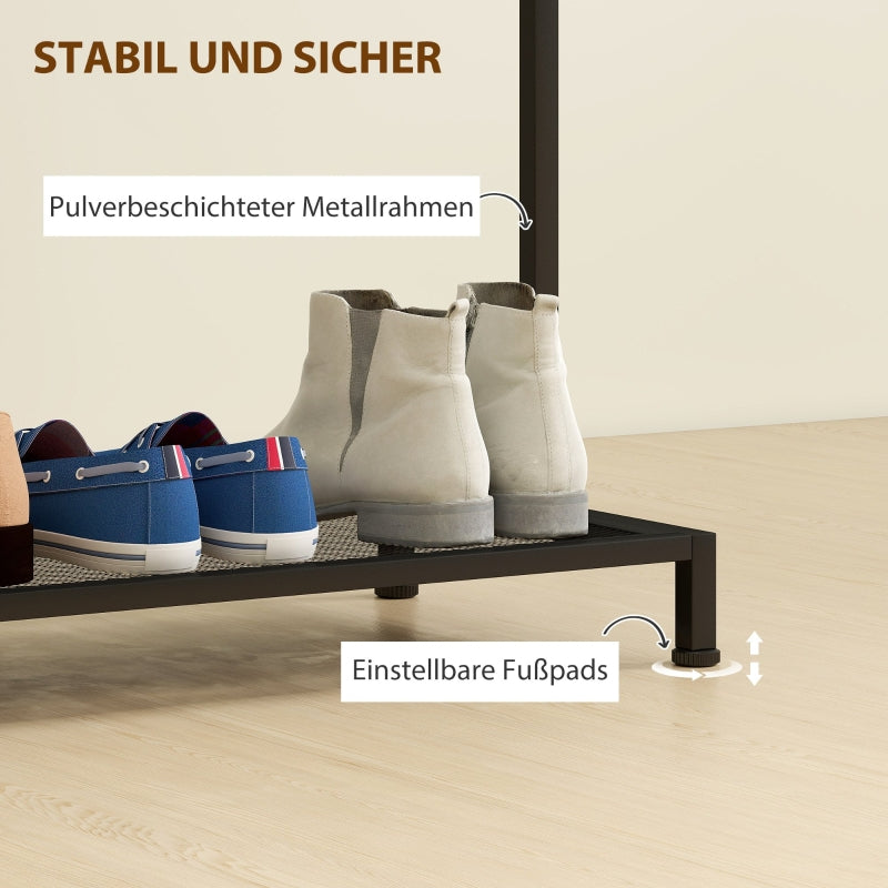 Garderobenständer, Kleiderstange, Schuhregal, Aufbewahrung, Eiche