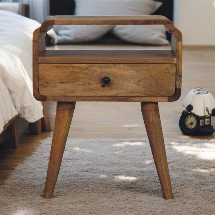 Newton Nightstand, Solid Wood, Oak-ish Finish
