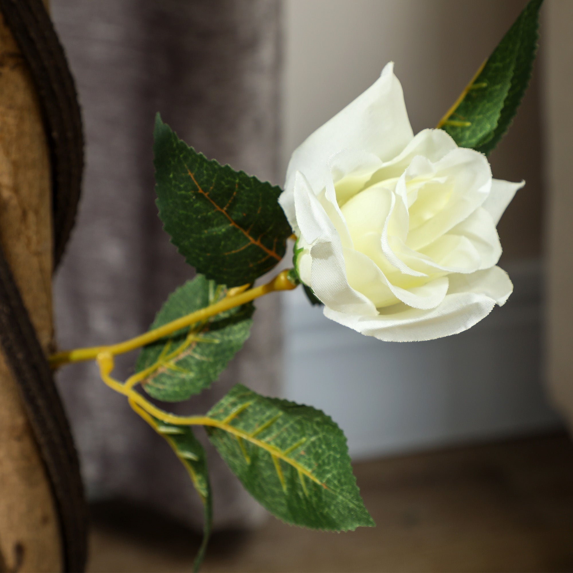 Faux Rose Trees, Set of Two - White