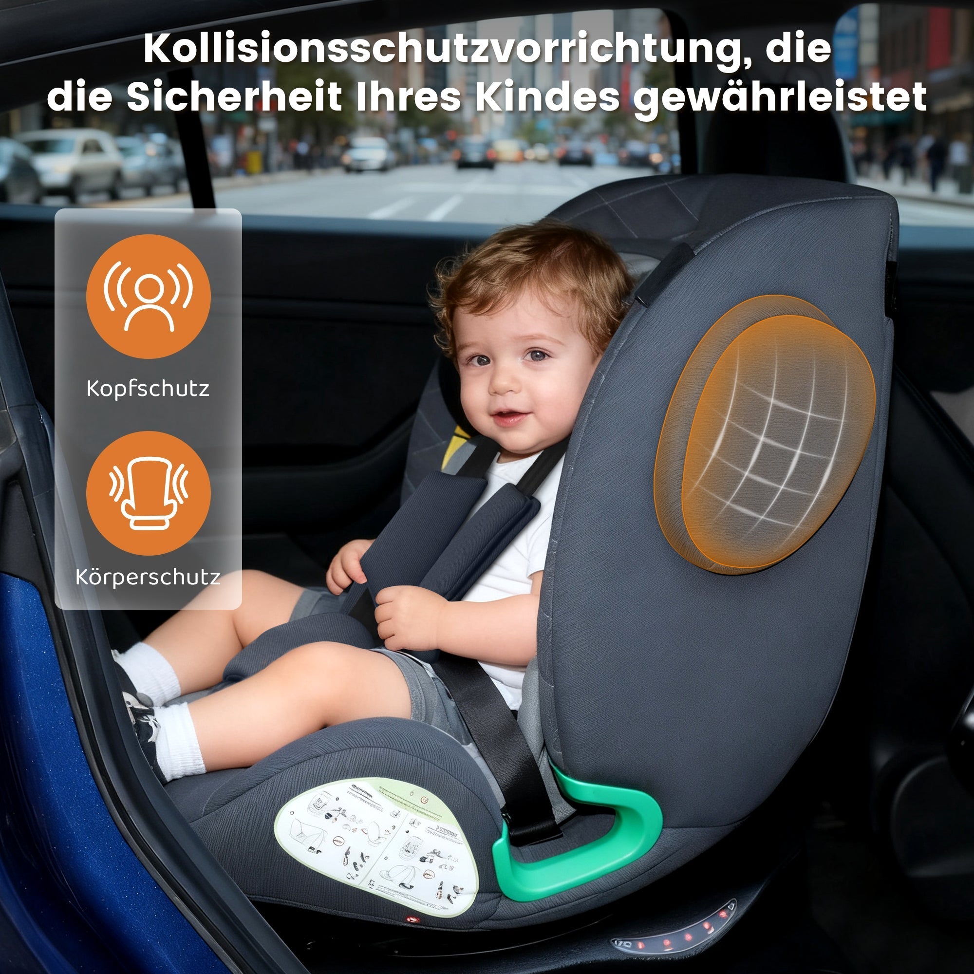Child Car Seat 360° Rotating i-Size ISOFIX 40-150cm (0-36kg) Grey