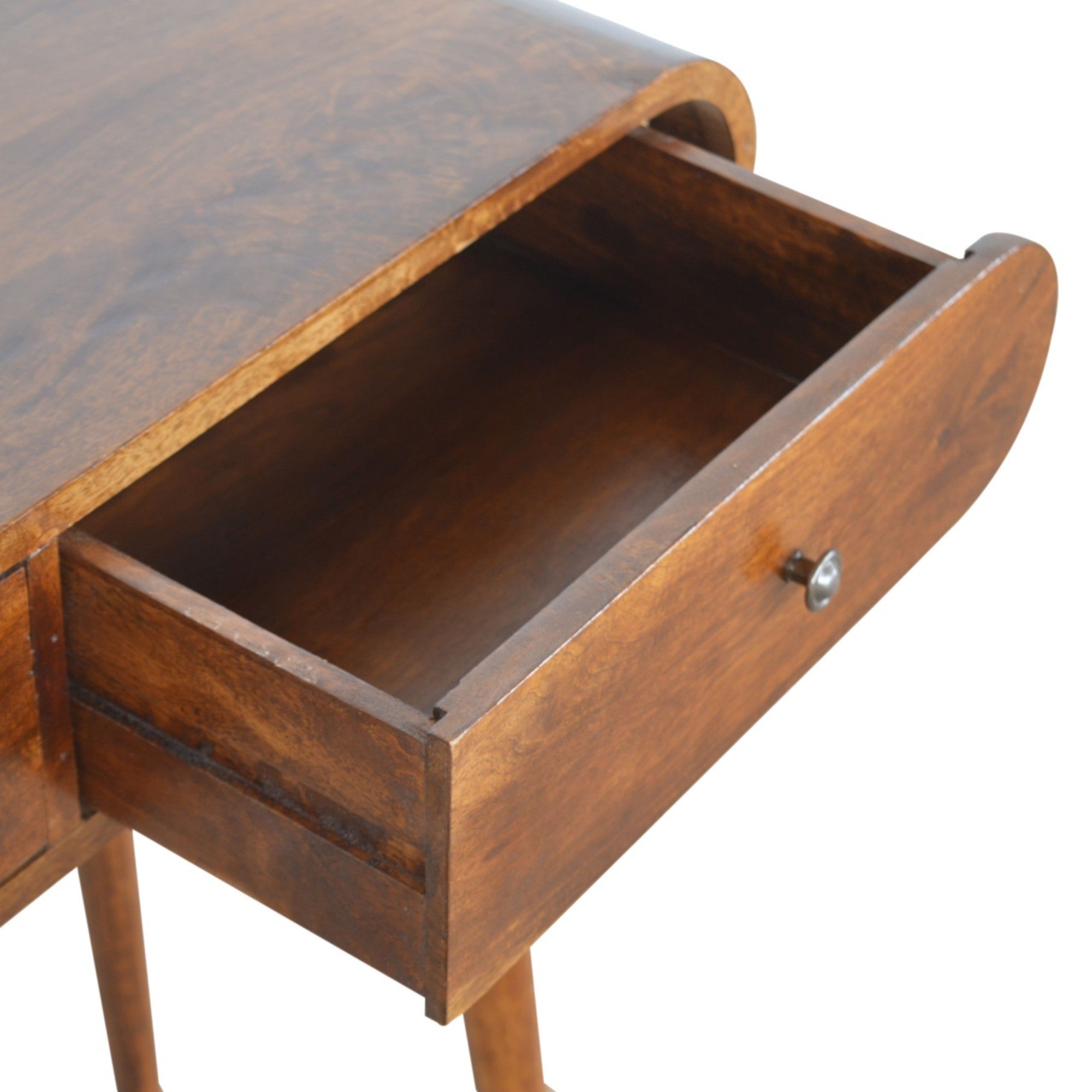 London Console Table, 2 Drawers, Solid Wood Dark Brown