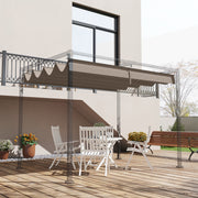 Replacement Roof for Pergola, Water-Resistant Retractable Wave Canopy, UV Protection 30+