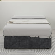 Modernes Bettgestell in schlichtem Stil 90 x 200 cm Gasdruckfeder Stauraum Holländischer Samt Grau