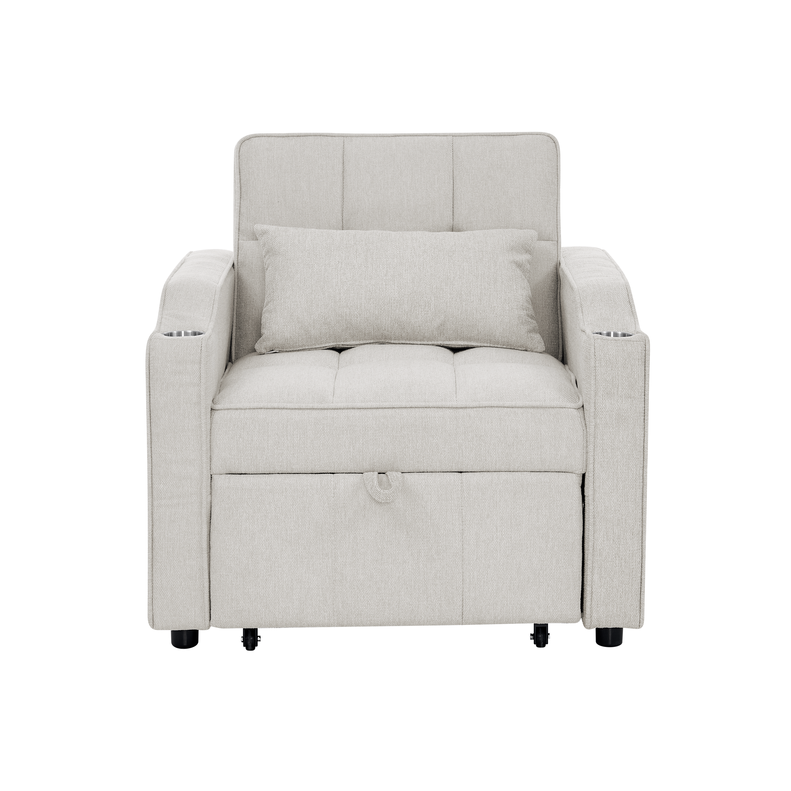 3-in-1 Sofa Bed Slide-to-Transform USB Charging - Beige