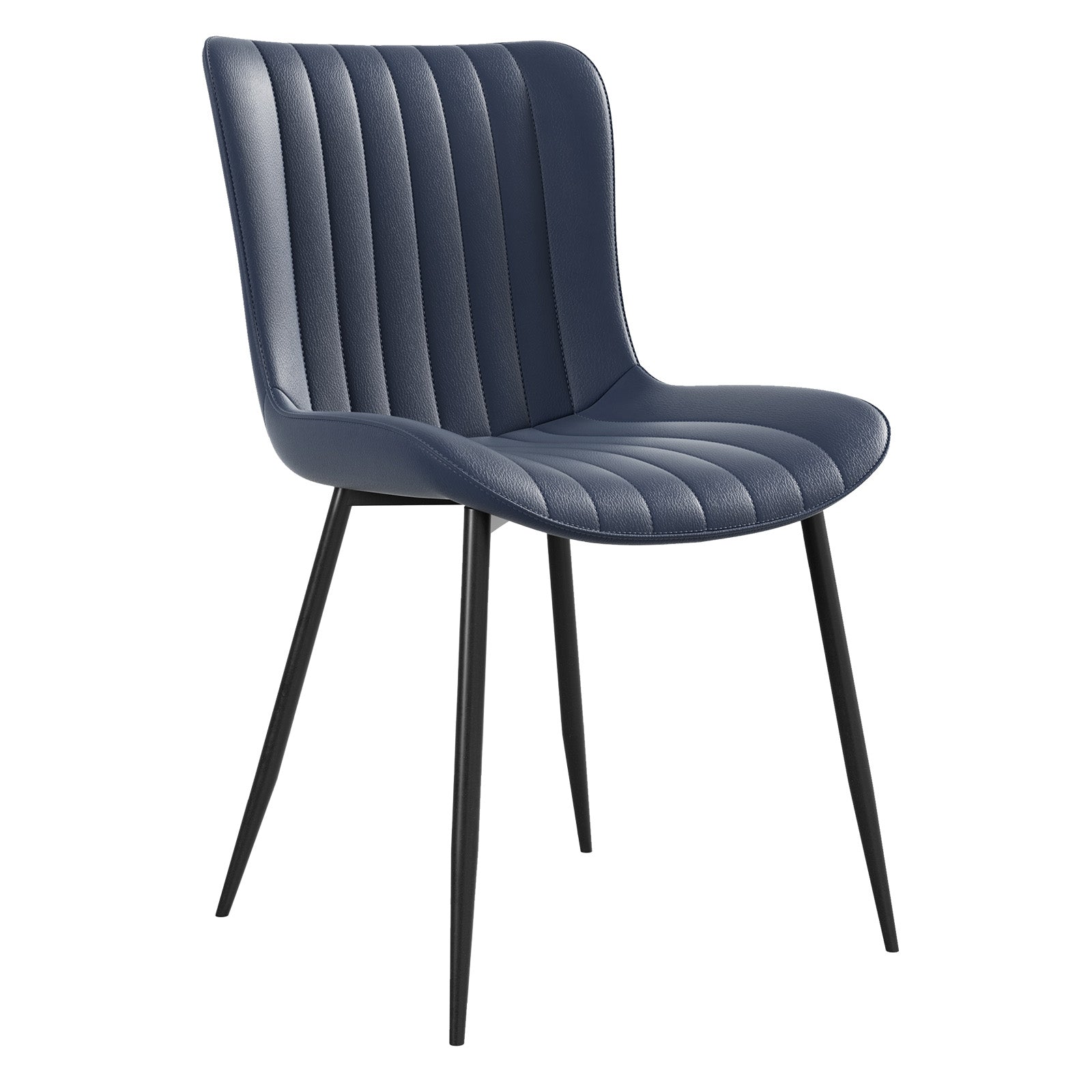 Dining Chairs Set of 2 Armchairs Faux Leather - Blue