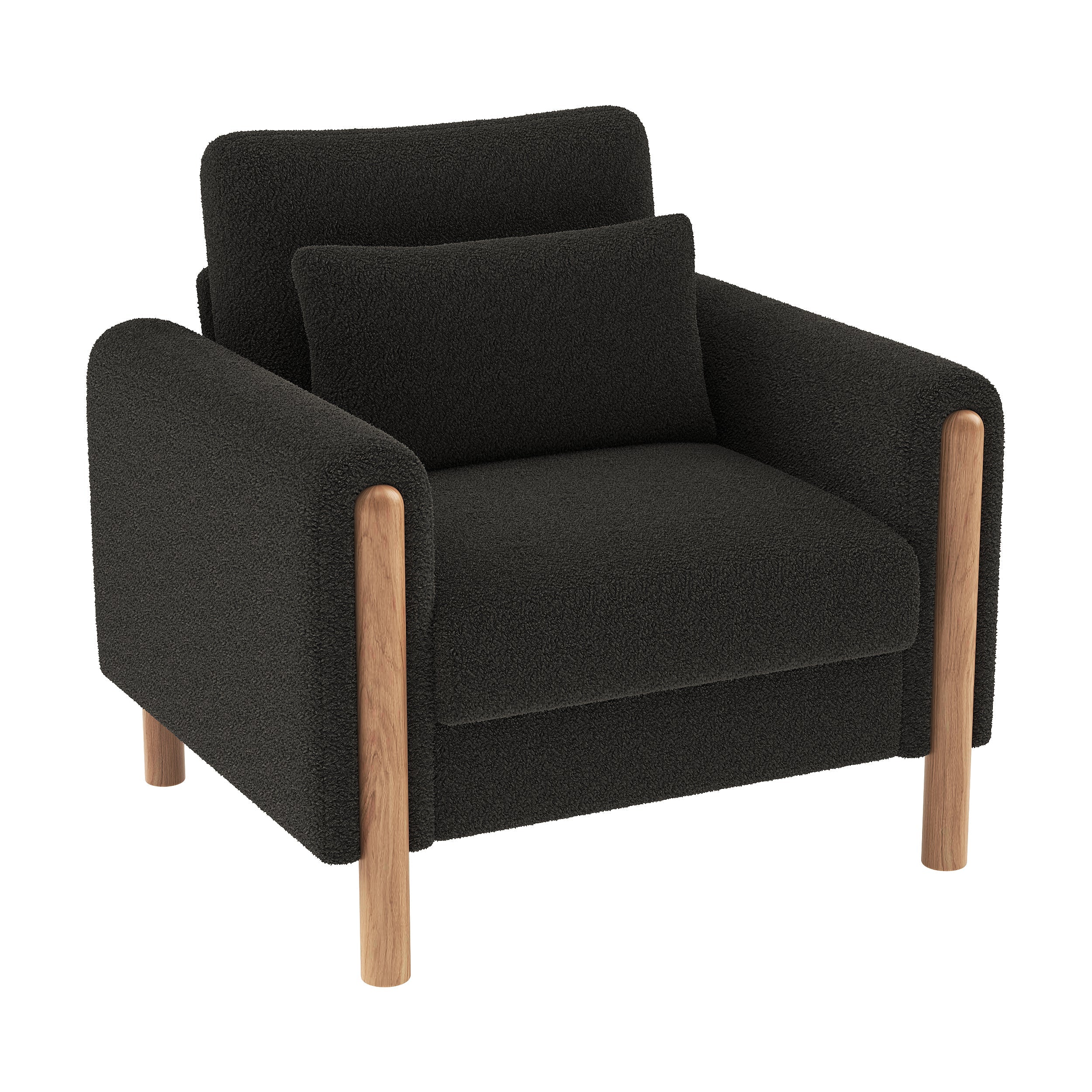 Modern Armchair, Thick Cushion Single Seater, Gray